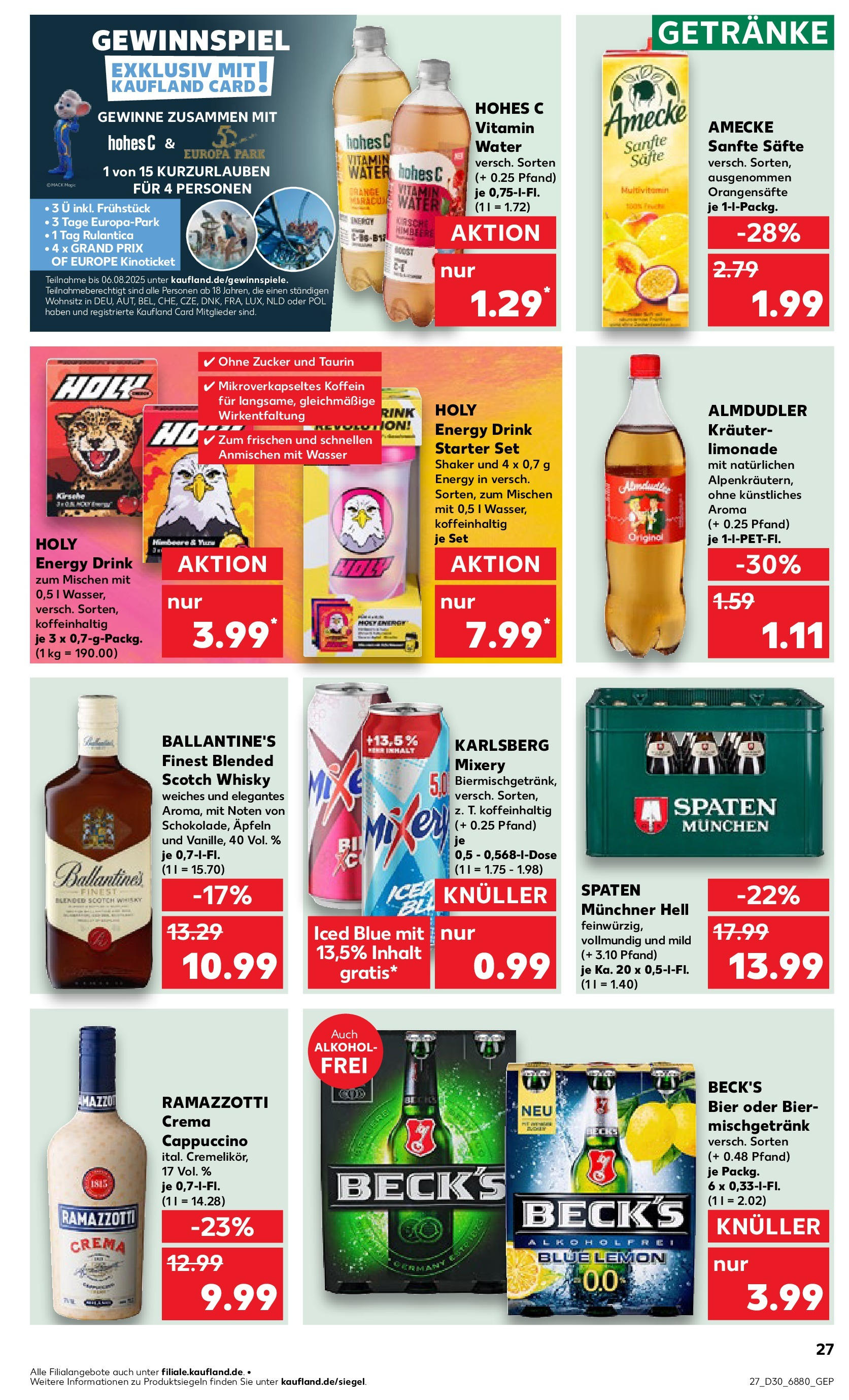Prospekt Kaufland ab 24.07.2025 » Angebote und Werbung Online | Seite: 27 | Produkte: Energy, Ramazzotti crema, Himbeere, Mixery Prospekt Kaufland ab 24.07.2025 » Angebote Online zum Blättern | Seite: 27 | Produkte: Energy, Ramazzotti crema, Himbeere, Mixery