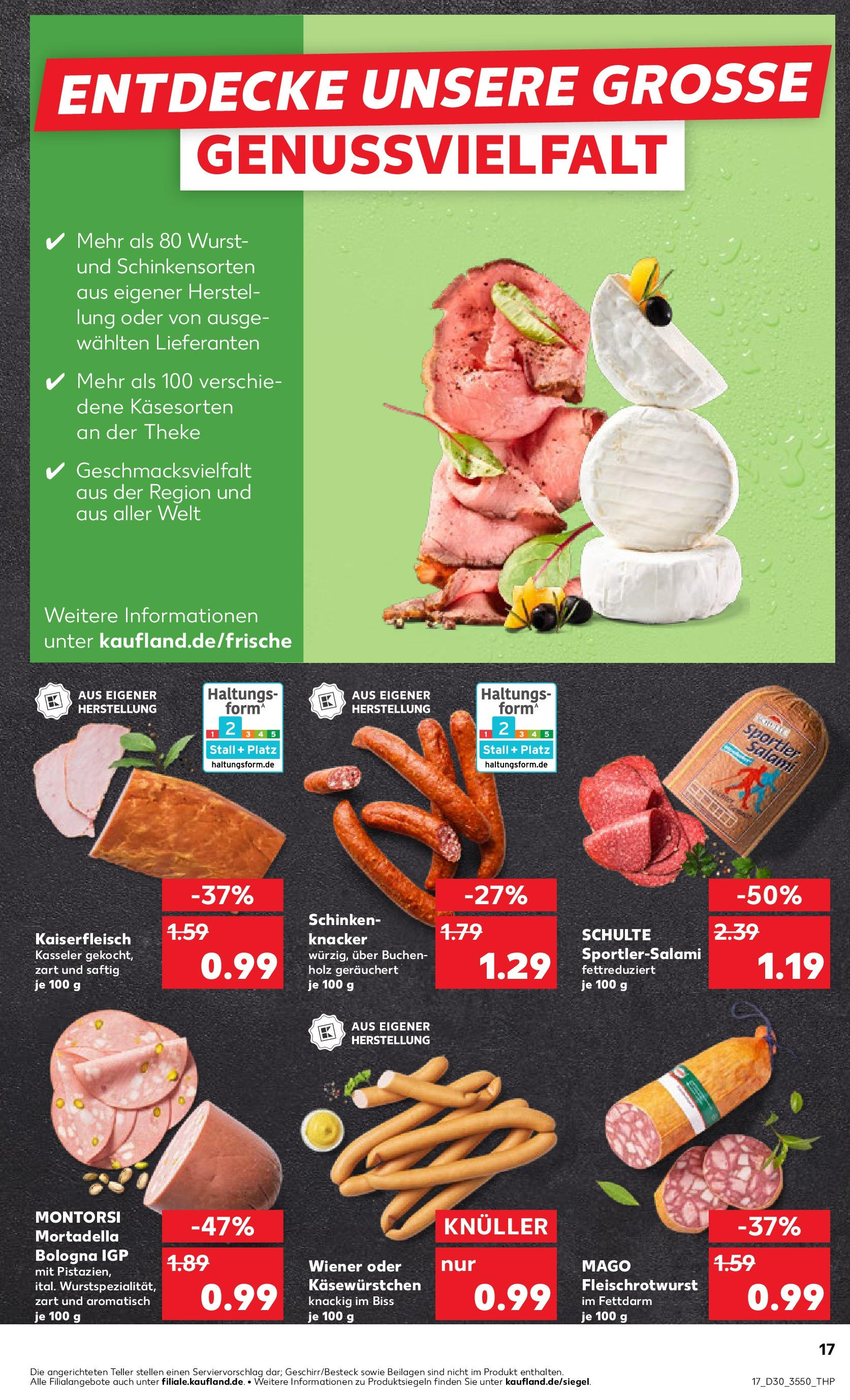 Prospekt Kaufland ab 24.07.2025 » Angebote Online zum Blättern | Seite: 17 | Produkte: Theke, Wurst, Salami, Schinken