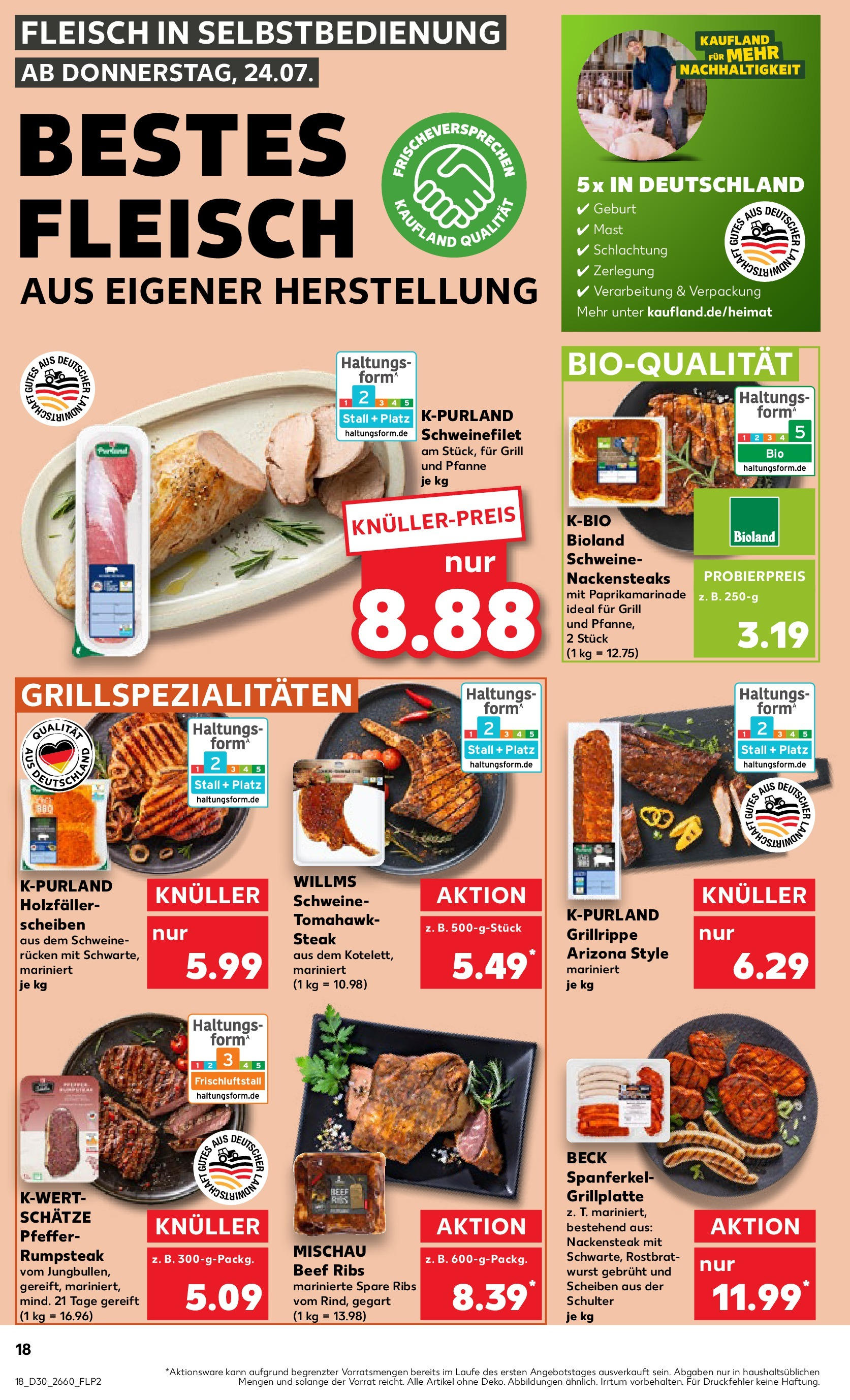 Prospekt Kaufland ab 24.07.2025 » Angebote und Werbung Online | Seite: 18 | Produkte: Grill, Spare ribs, Schweinefilet, Schweinerucken Prospekt Kaufland ab 24.07.2025 » Angebote Online zum Blättern | Seite: 18 | Produkte: Grill, Spare ribs, Schweinefilet, Schweinerucken