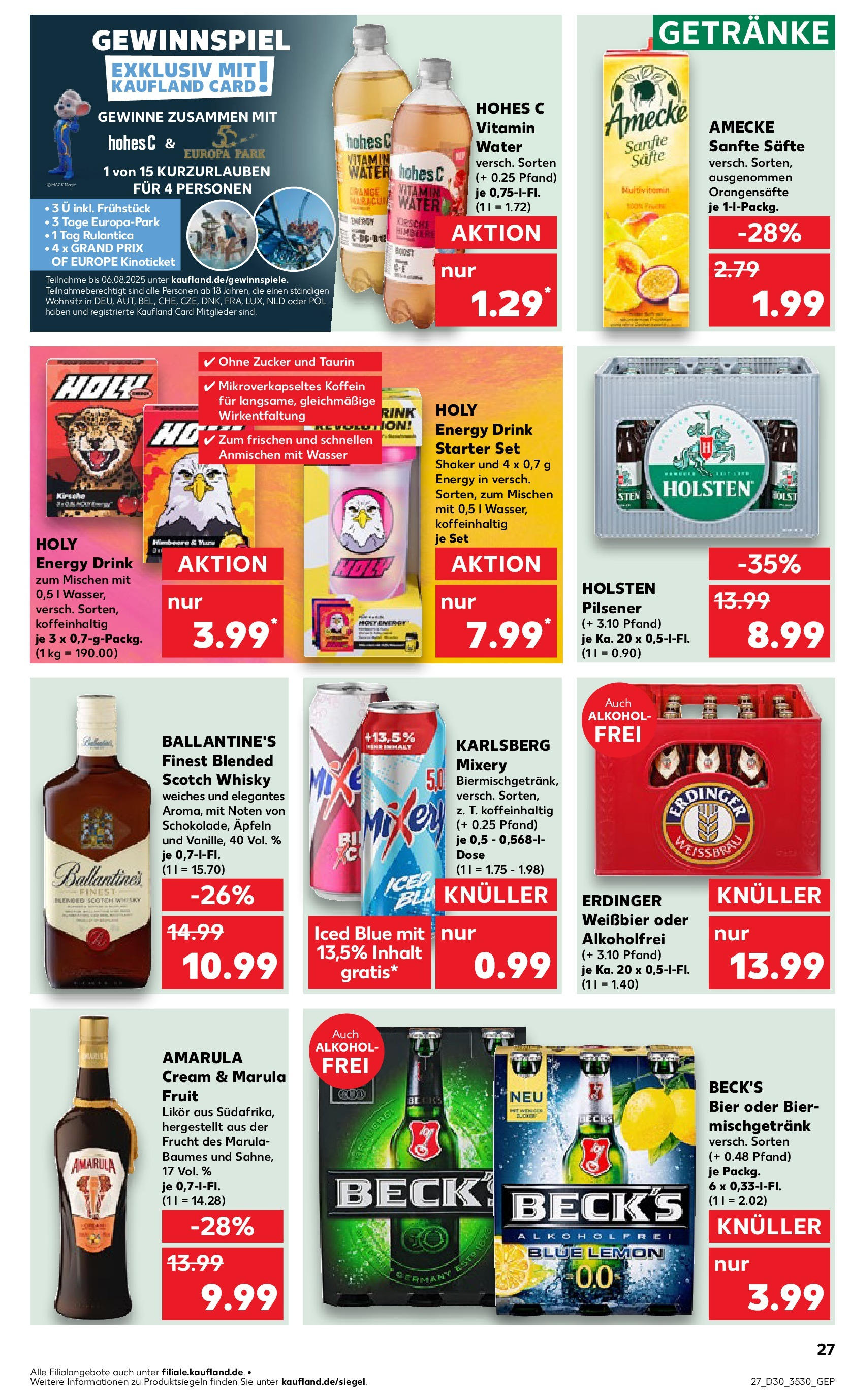 Prospekt Kaufland ab 24.07.2025 » Angebote und Werbung Online | Seite: 27 | Produkte: Whisky, Erdinger, Weißbier, Holsten Prospekt Kaufland ab 24.07.2025 » Angebote Online zum Blättern | Seite: 27 | Produkte: Whisky, Erdinger, Weißbier, Holsten