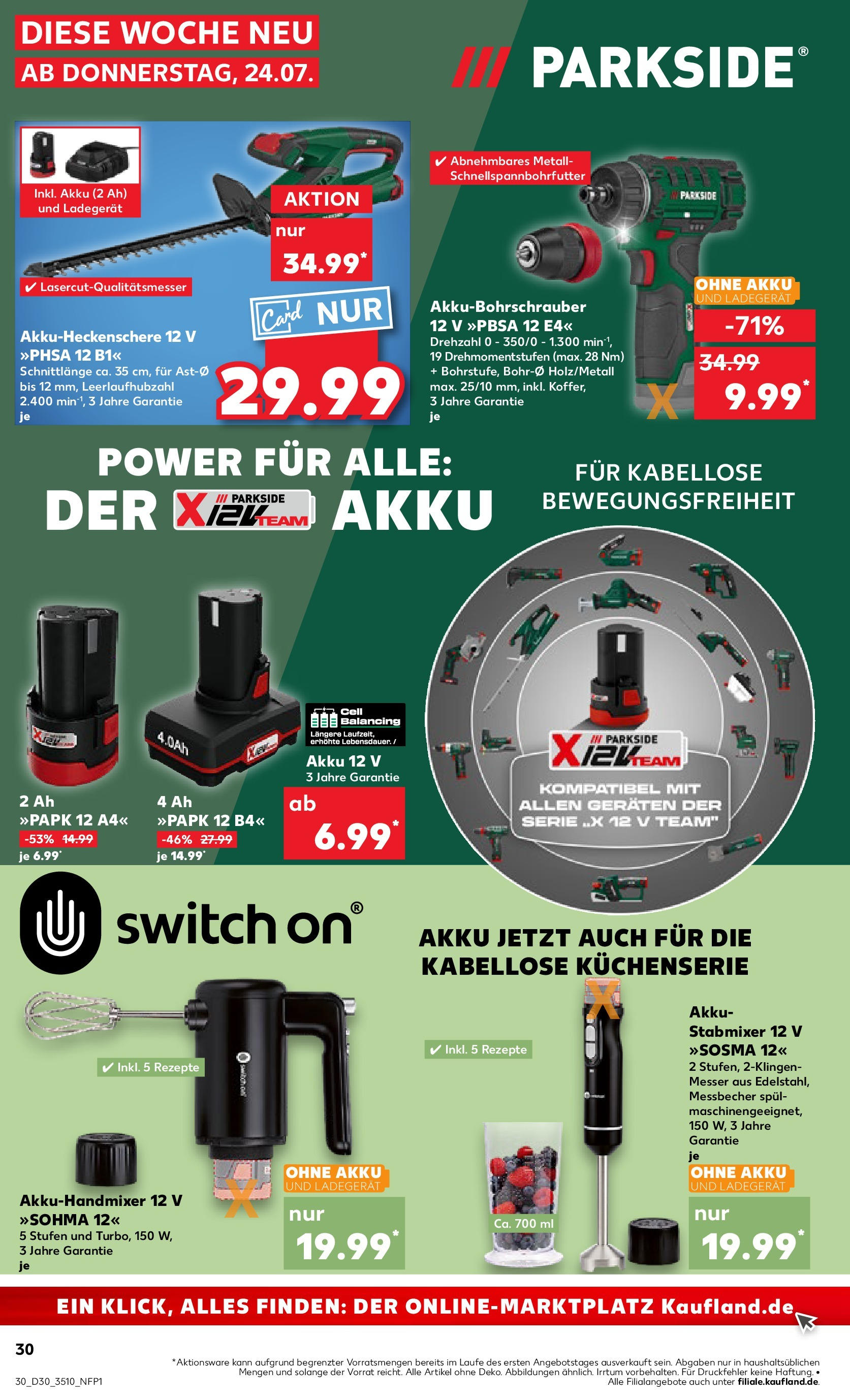 Prospekt Kaufland ab 24.07.2025 » Angebote und Werbung Online | Seite: 30 | Produkte: Mixer, Stabmixer, Ladegerät Prospekt Kaufland ab 24.07.2025 » Angebote Online zum Blättern | Seite: 30 | Produkte: Mixer, Stabmixer, Ladegerät