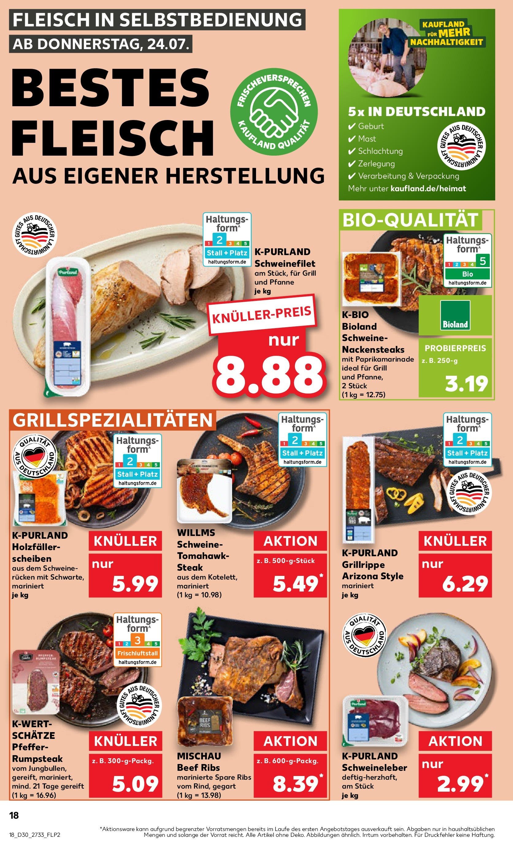 Prospekt Kaufland ab 24.07.2025 » Angebote und Werbung Online | Seite: 18 | Produkte: Grill, Spare ribs, Pfeffer, Schweinerucken Prospekt Kaufland ab 24.07.2025 » Angebote Online zum Blättern | Seite: 18 | Produkte: Grill, Spare ribs, Pfeffer, Schweinerucken