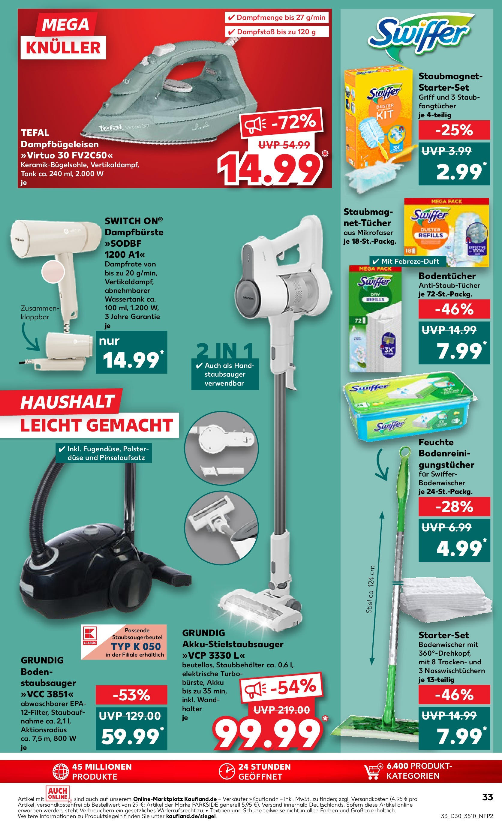 Prospekt Kaufland ab 24.07.2025 » Angebote und Werbung Online | Seite: 33 | Produkte: Staubsauger, Swiffer Prospekt Kaufland ab 24.07.2025 » Angebote Online zum Blättern | Seite: 33 | Produkte: Staubsauger, Swiffer