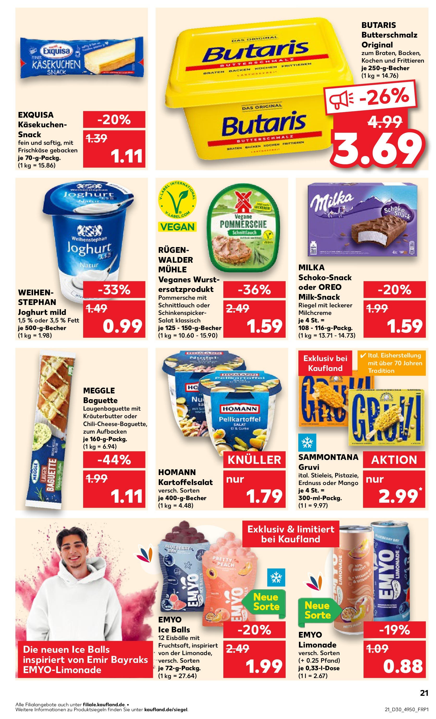 Prospekt Kaufland ab 24.07.2025 » Angebote Online zum Blättern | Seite: 21 | Produkte: Baguette, Kräuterbutter, Milka, Mango