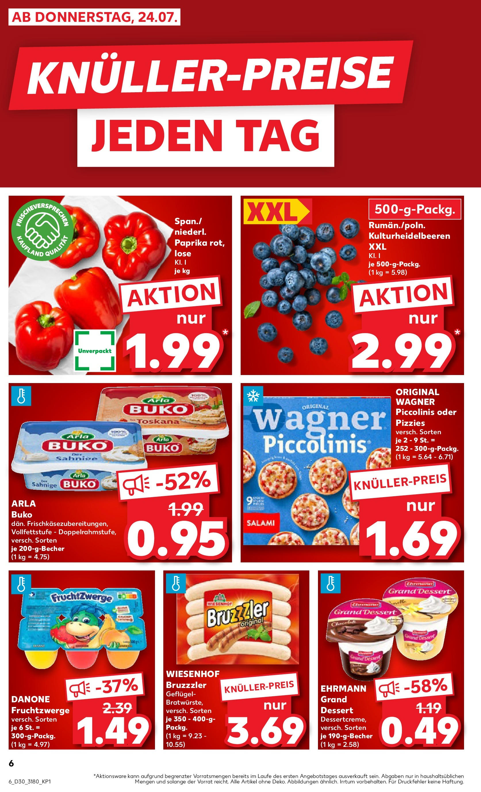 Prospekt Kaufland ab 24.07.2025 » Angebote und Werbung Online | Seite: 6 | Produkte: Ehrmann grand dessert, Fruchtzwerge, Paprika, Piccolinis Prospekt Kaufland ab 24.07.2025 » Angebote Online zum Blättern | Seite: 6 | Produkte: Ehrmann grand dessert, Fruchtzwerge, Paprika, Piccolinis