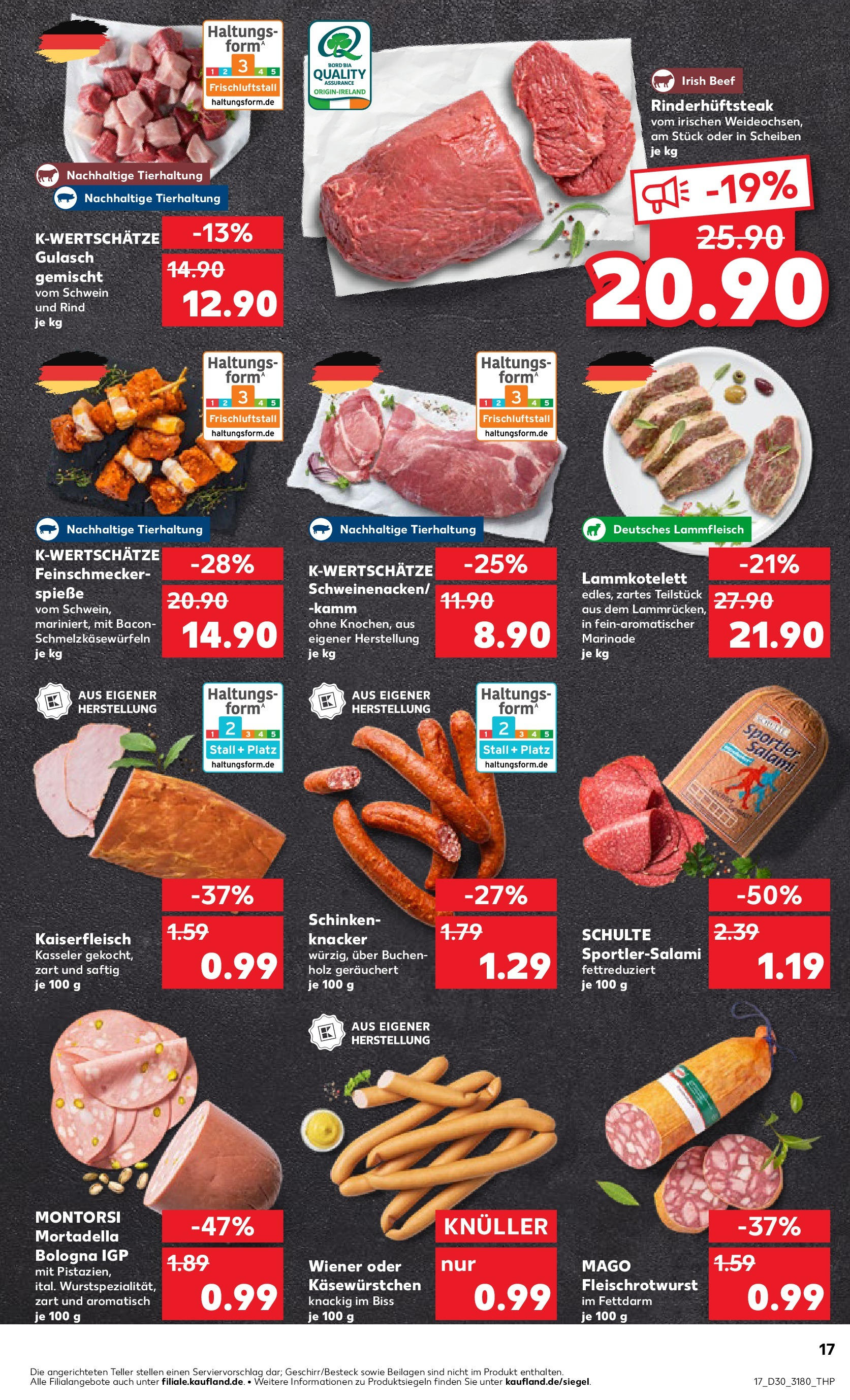 Prospekt Kaufland ab 24.07.2025 » Angebote und Werbung Online | Seite: 17 | Produkte: Spieße, Gulasch, Salami, Steak Prospekt Kaufland ab 24.07.2025 » Angebote Online zum Blättern | Seite: 17 | Produkte: Spieße, Gulasch, Salami, Steak