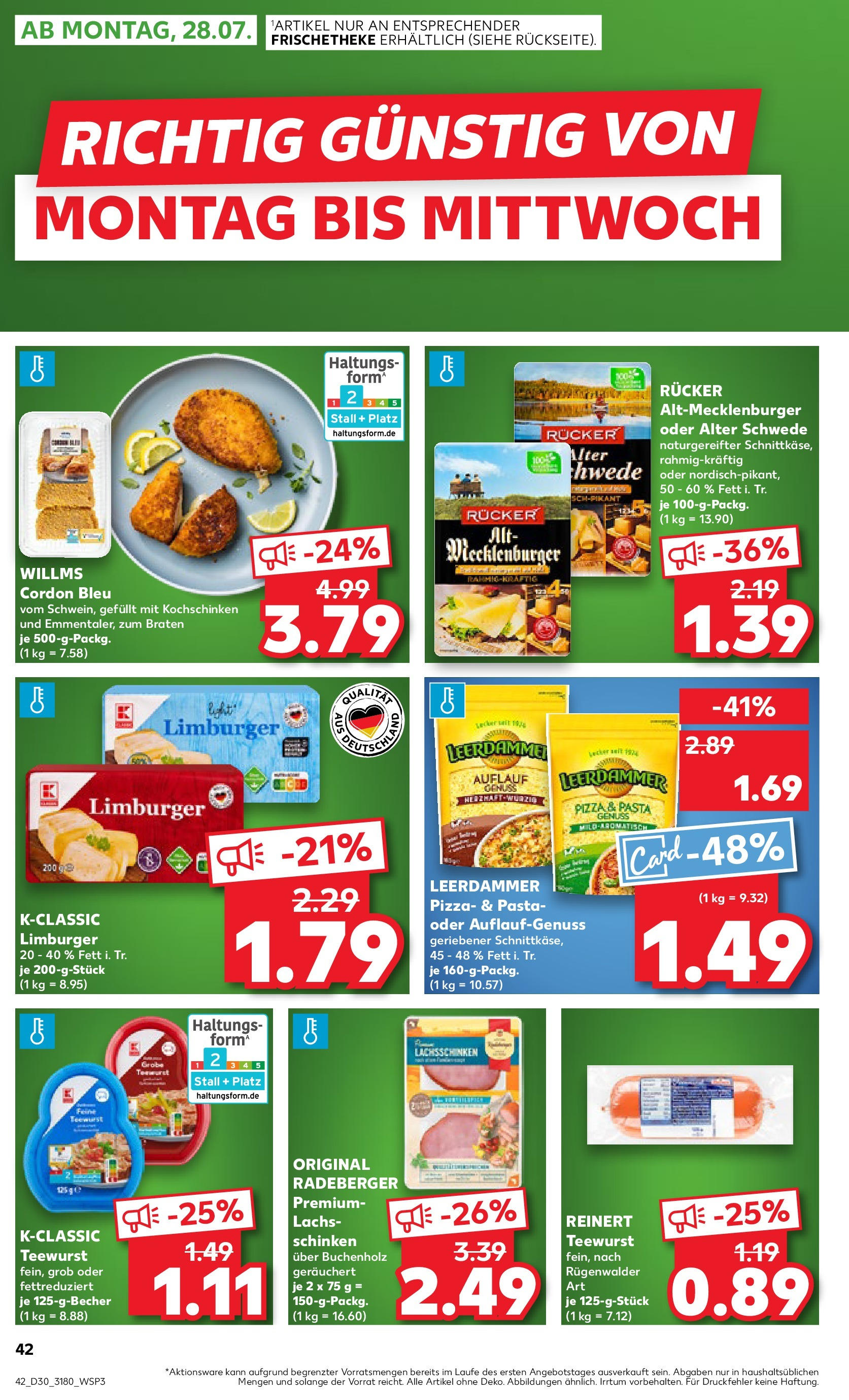 Prospekt Kaufland ab 24.07.2025 » Angebote und Werbung Online | Seite: 42 | Produkte: Lachs, Pasta, Schinken, Pizza Prospekt Kaufland ab 24.07.2025 » Angebote Online zum Blättern | Seite: 42 | Produkte: Lachs, Pasta, Schinken, Pizza