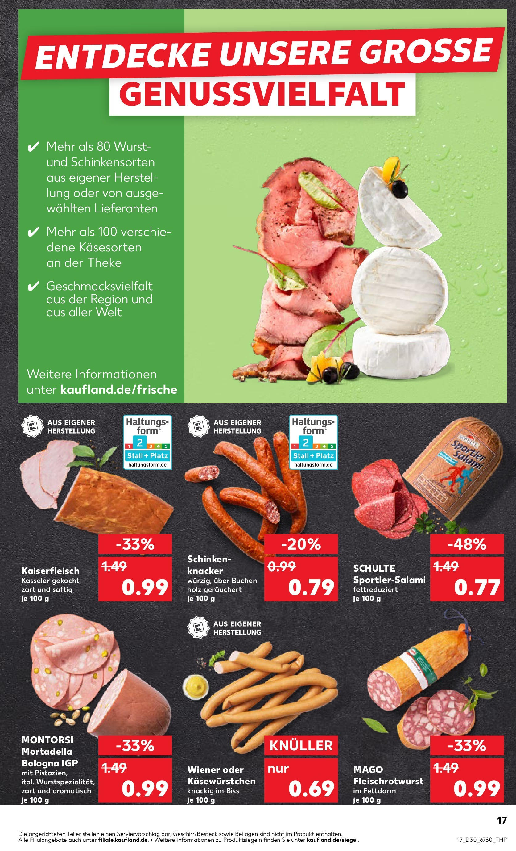 Prospekt Kaufland ab 24.07.2025 » Angebote Online zum Blättern | Seite: 17 | Produkte: Theke, Wurst, Salami, Schinken