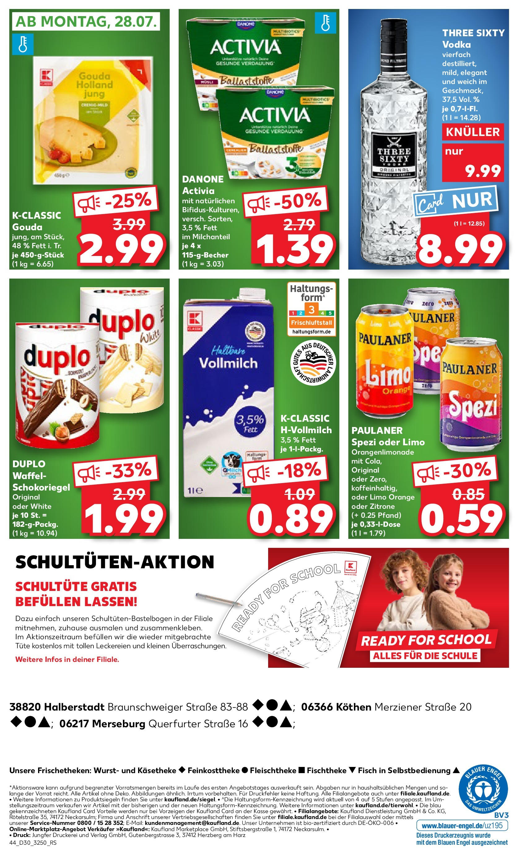 Prospekt Kaufland ab 24.07.2025 » Angebote Online zum Blättern | Seite: 44 | Produkte: Danone activia, Gouda, Zitrone, Paulaner