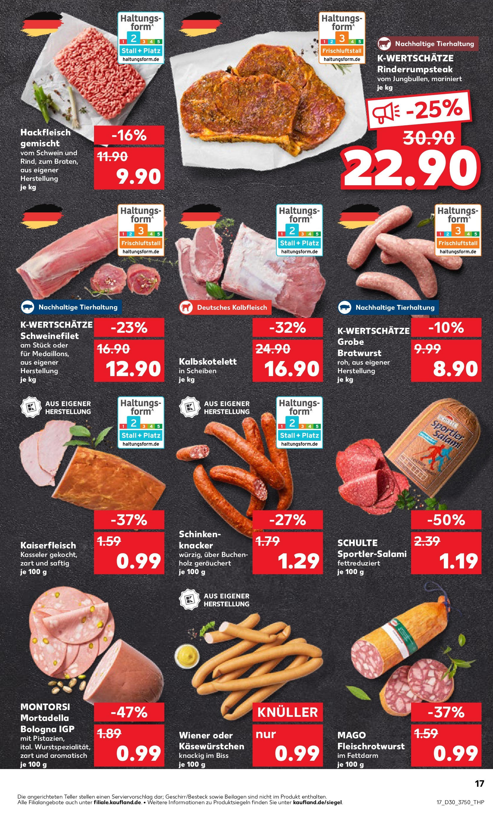 Prospekt Kaufland ab 24.07.2025 » Angebote und Werbung Online | Seite: 17 | Produkte: Schweinefilet, Salami, Steak, Hackfleisch Prospekt Kaufland ab 24.07.2025 » Angebote Online zum Blättern | Seite: 17 | Produkte: Schweinefilet, Salami, Steak, Hackfleisch