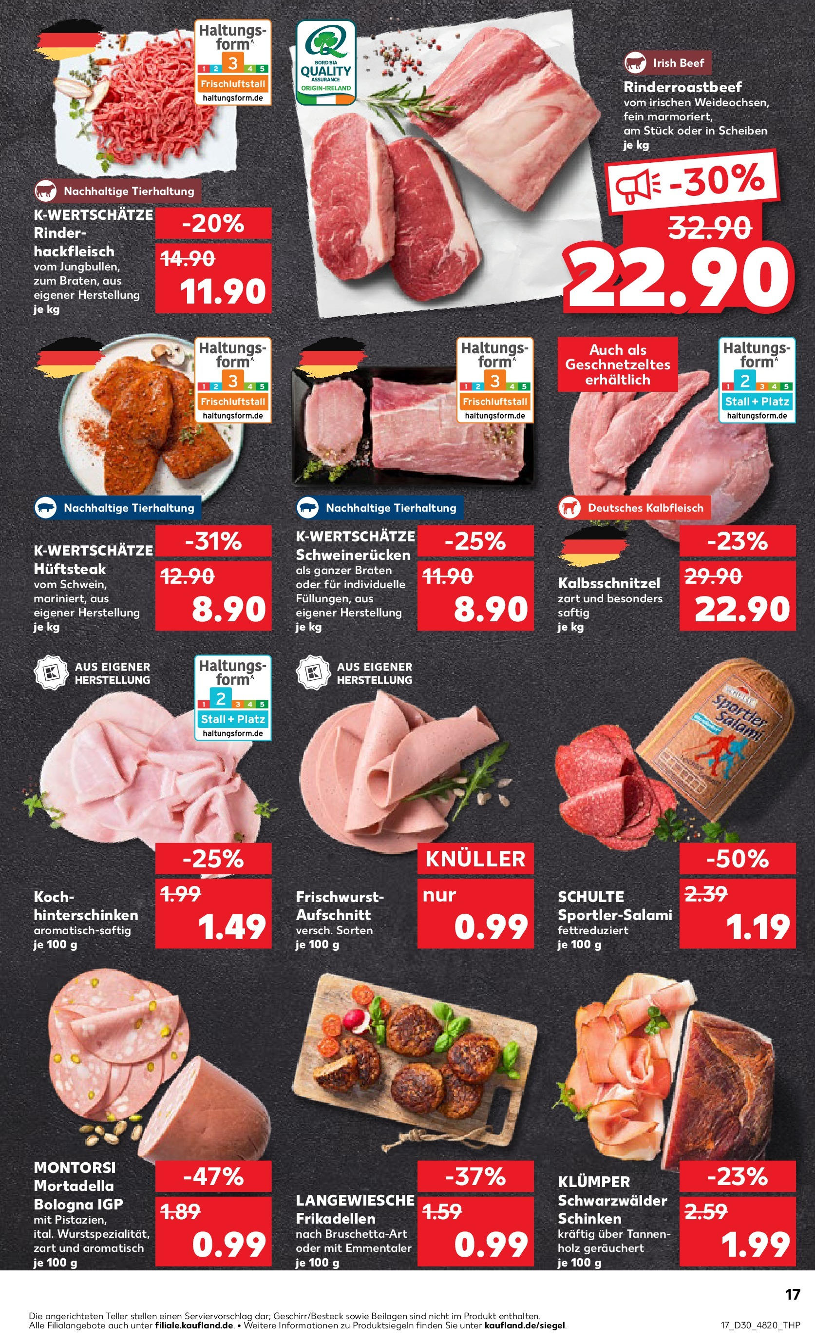 Prospekt Kaufland ab 24.07.2025 » Angebote und Werbung Online | Seite: 17 | Produkte: Schweinerucken, Salami, Schinken, Hackfleisch Prospekt Kaufland ab 24.07.2025 » Angebote Online zum Blättern | Seite: 17 | Produkte: Schweinerucken, Salami, Schinken, Hackfleisch