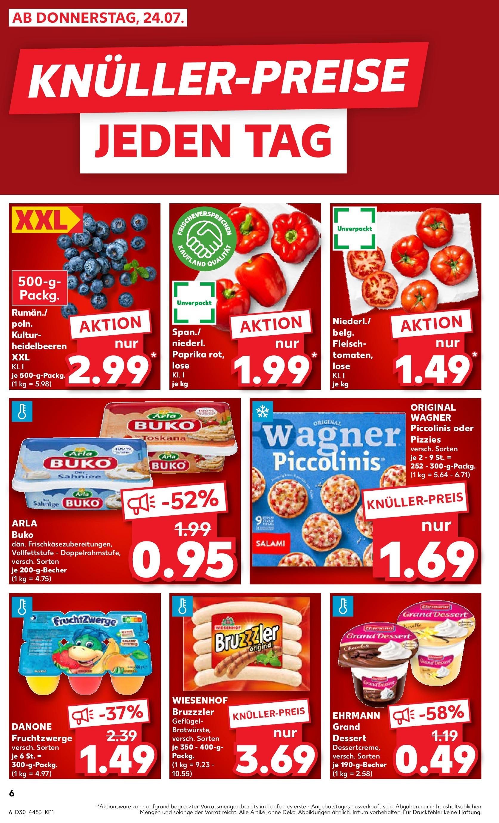 Prospekt Kaufland ab 24.07.2025 » Angebote und Werbung Online | Seite: 6 | Produkte: Ehrmann grand dessert, Fruchtzwerge, Paprika, Pizza Prospekt Kaufland ab 24.07.2025 » Angebote Online zum Blättern | Seite: 6 | Produkte: Ehrmann grand dessert, Fruchtzwerge, Paprika, Pizza