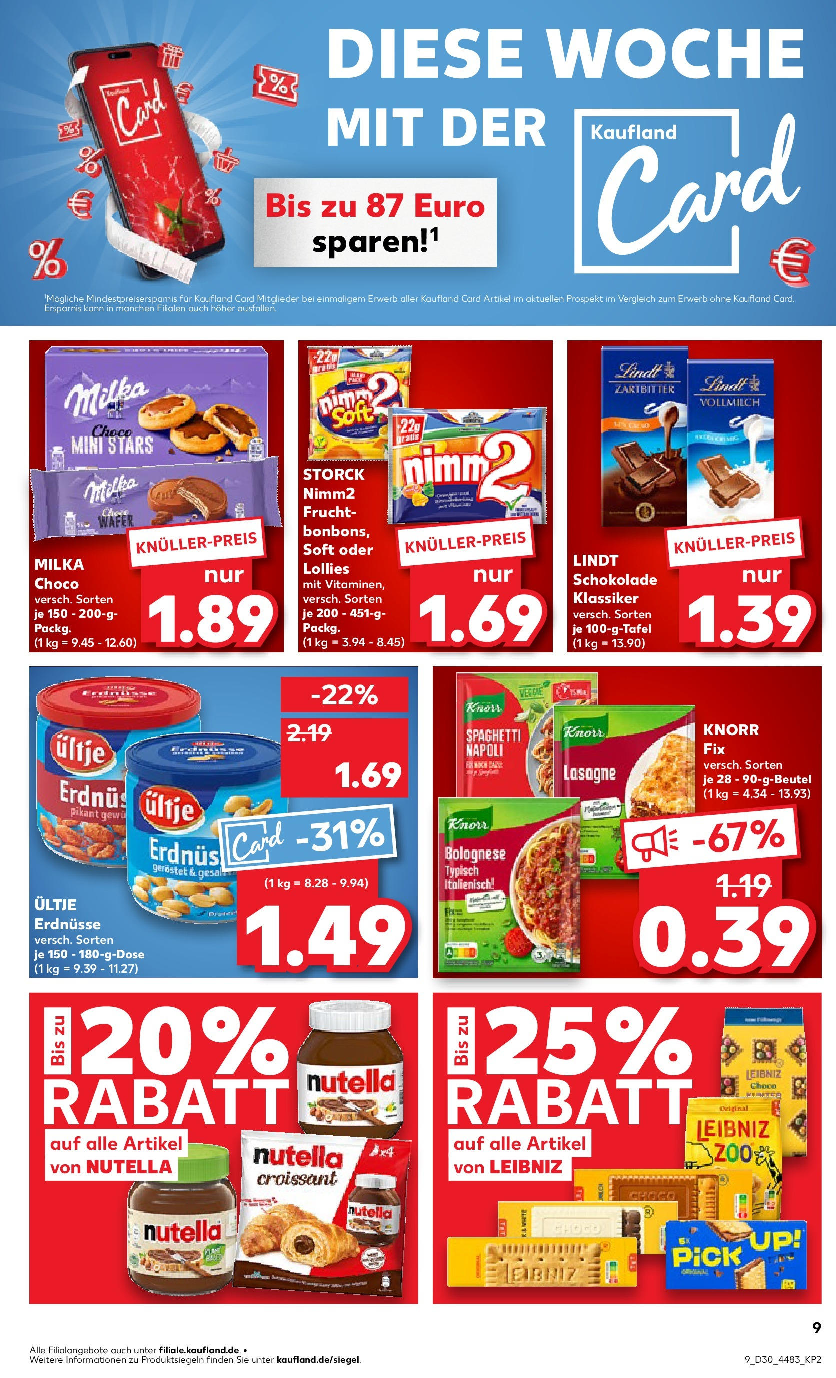 Prospekt Kaufland ab 24.07.2025 » Angebote und Werbung Online | Seite: 9 | Produkte: Ultje erdnusse, Knorr, Milka, Lindt Prospekt Kaufland ab 24.07.2025 » Angebote Online zum Blättern | Seite: 9 | Produkte: Ultje erdnusse, Knorr, Milka, Lindt