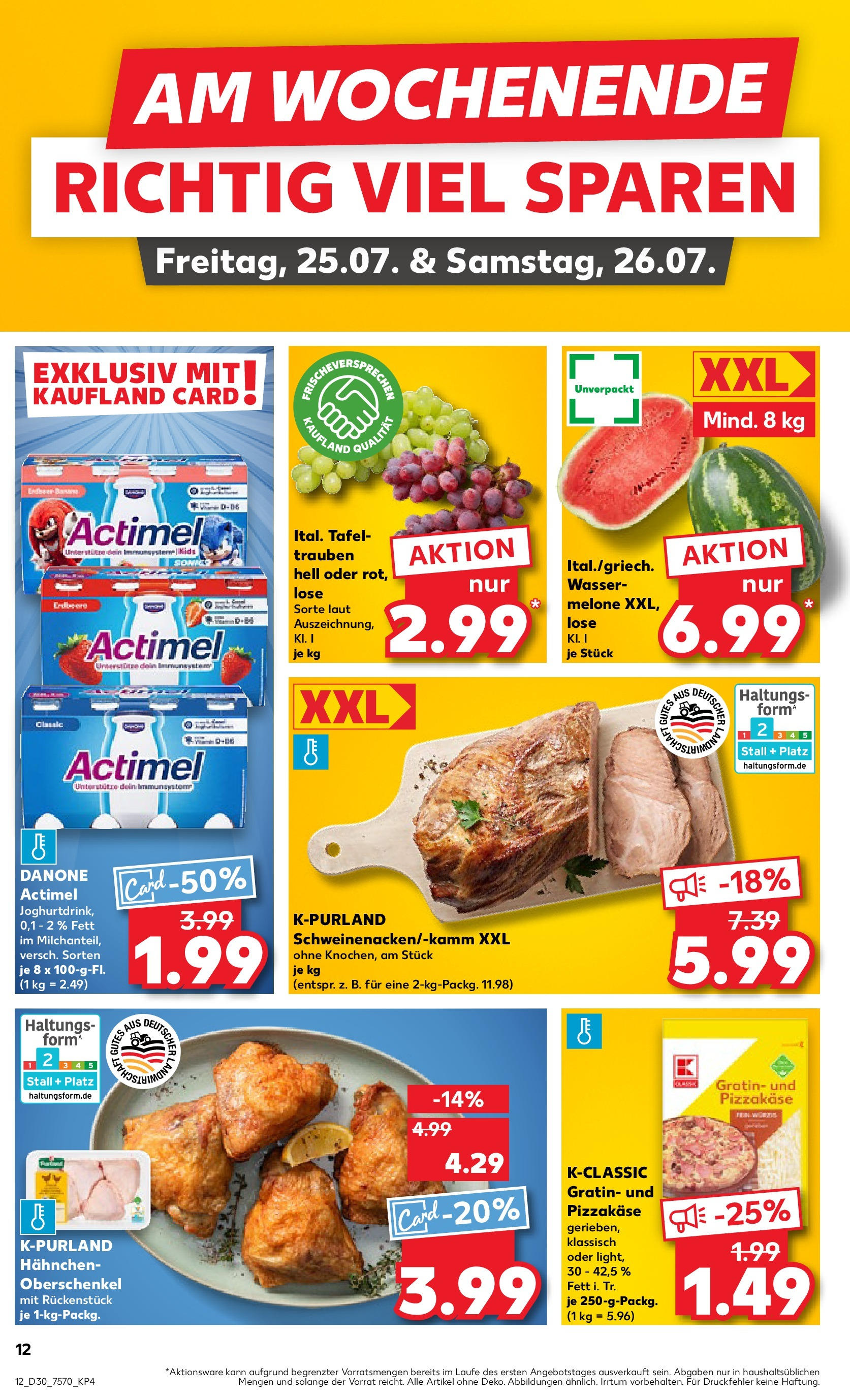 Prospekt Kaufland ab 24.07.2025 » Angebote und Werbung Online | Seite: 12 | Produkte: Actimel, Trauben, Wasser, Wassermelone Prospekt Kaufland ab 24.07.2025 » Angebote Online zum Blättern | Seite: 12 | Produkte: Actimel, Trauben, Wasser, Wassermelone