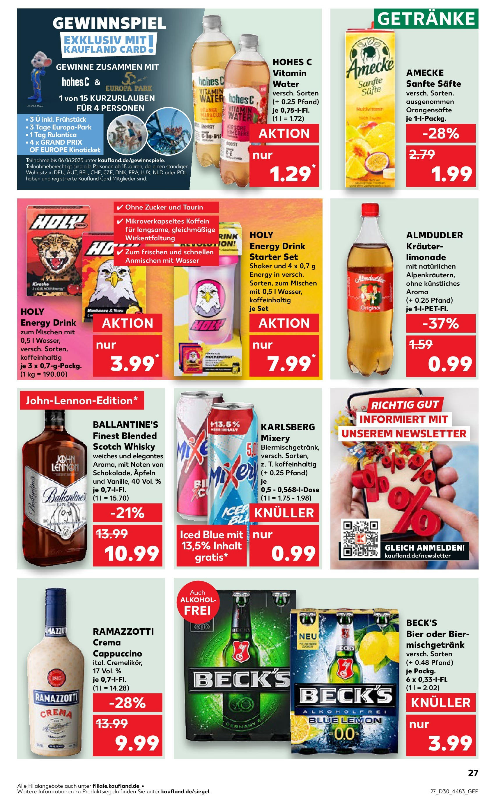 Prospekt Kaufland ab 24.07.2025 » Angebote und Werbung Online | Seite: 27 | Produkte: Whisky, Energy, Ramazzotti crema, Hohes c Prospekt Kaufland ab 24.07.2025 » Angebote Online zum Blättern | Seite: 27 | Produkte: Whisky, Energy, Ramazzotti crema, Hohes c