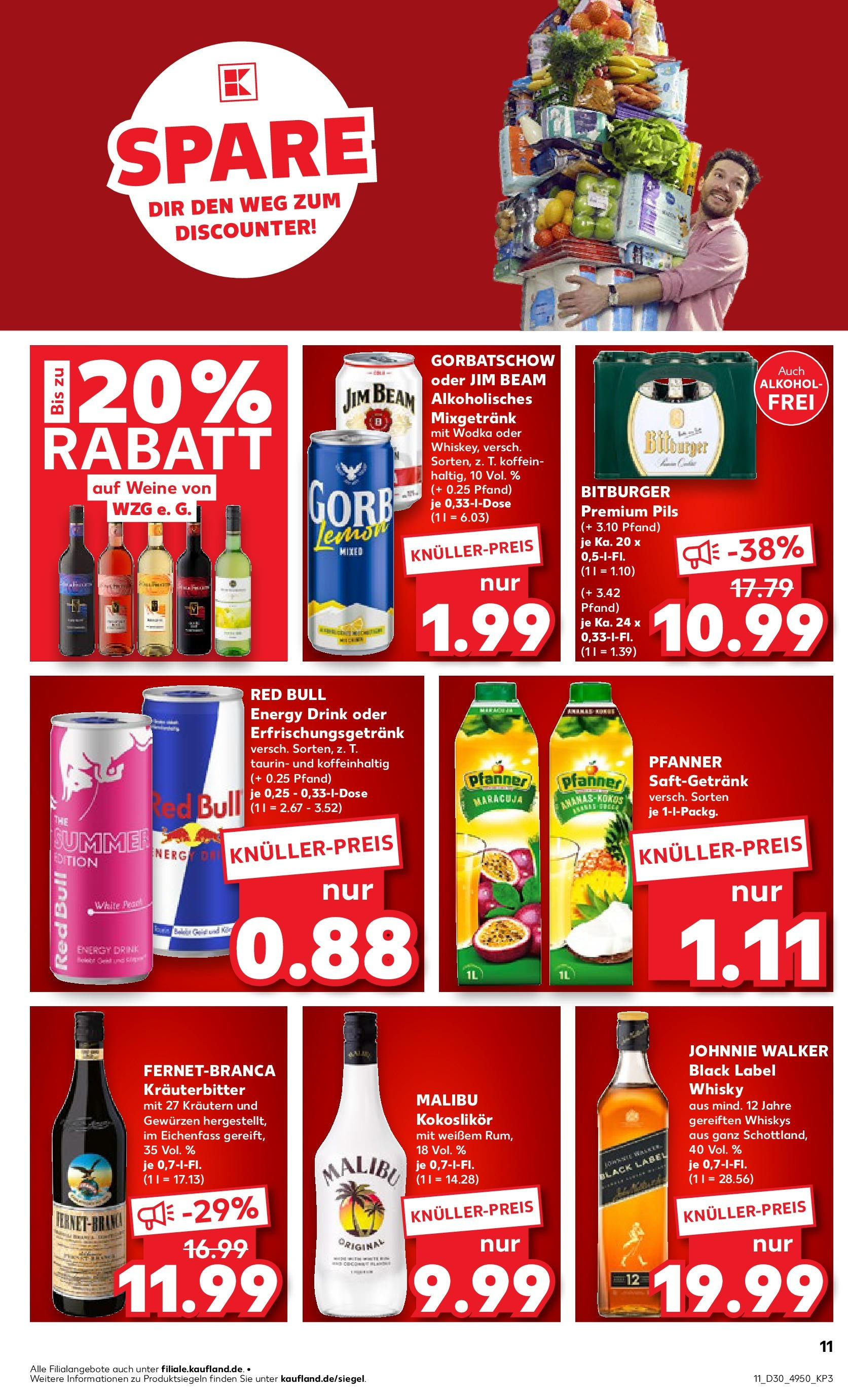 Prospekt Kaufland ab 24.07.2025 » Angebote Online zum Blättern | Seite: 11 | Produkte: Bitburger, Jim beam, Red bull, Wodka