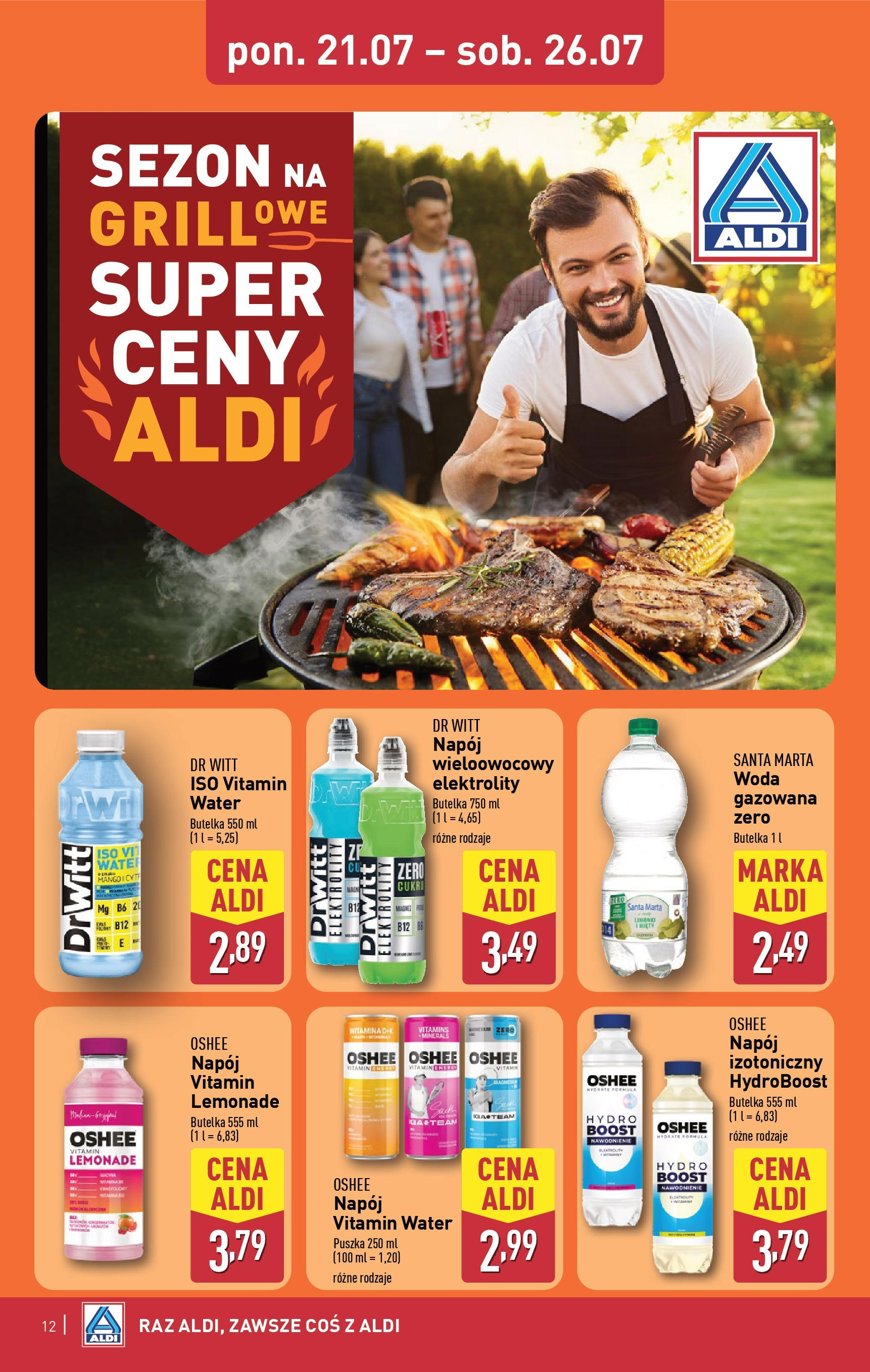 Aldi Gazetka od 21.07.2025 - Ulotka PDF, promocje | Strona: 12 | Produkty: Woda