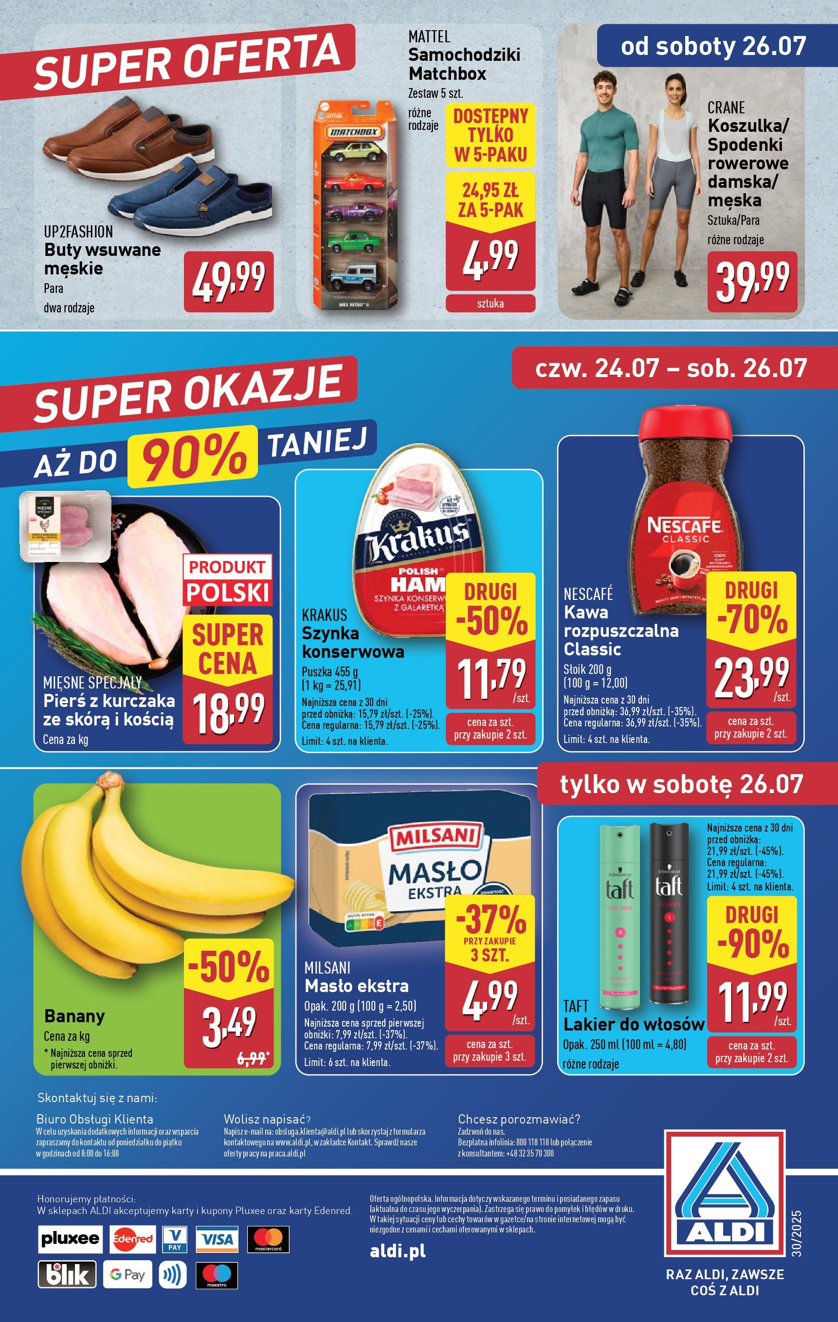 Aldi Gazetka od 21.07.2025 - Ulotka PDF, promocje | Strona: 42 | Produkty: Spodenki, Pierś z kurczaka, Galaretka, Nescafe