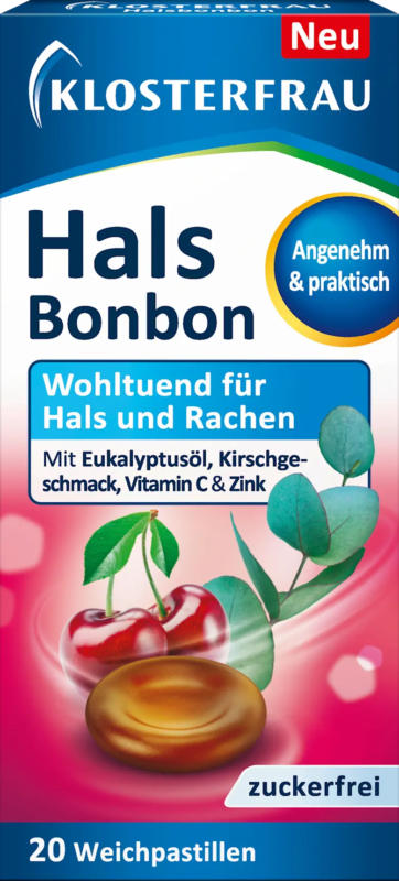 Klosterfrau Halsbonbon mit Eukalyptusöl und Kirschgeschmack