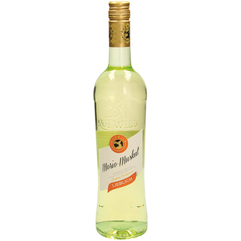 Weißwein. Deutscher Qualitätswein. Leiblich Morio Muskat