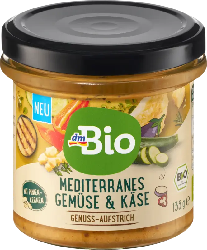 dmBio Brotaufstrich, Mediterranes Gemüse & Käse