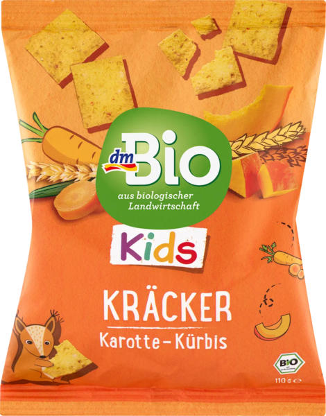 dmBio Kindersnack Kräcker Karotte-Kürbis ab 3 Jahren