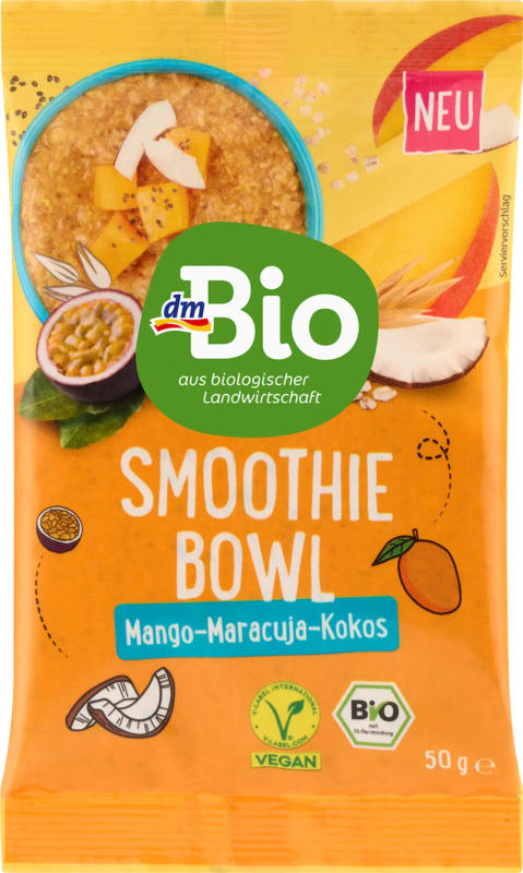 dmBio Smoothie Bowl, Mango-Maracuja-Kokos