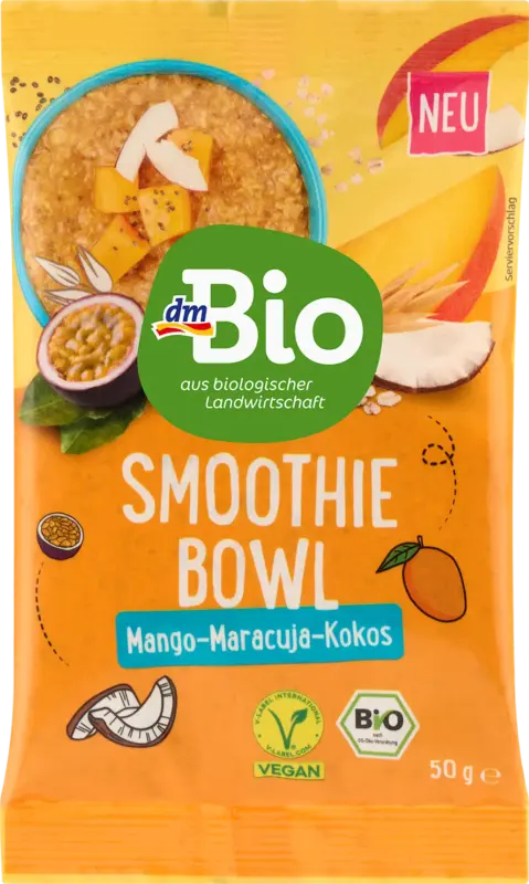 dmBio Smoothie Bowl, Mango-Maracuja-Kokos