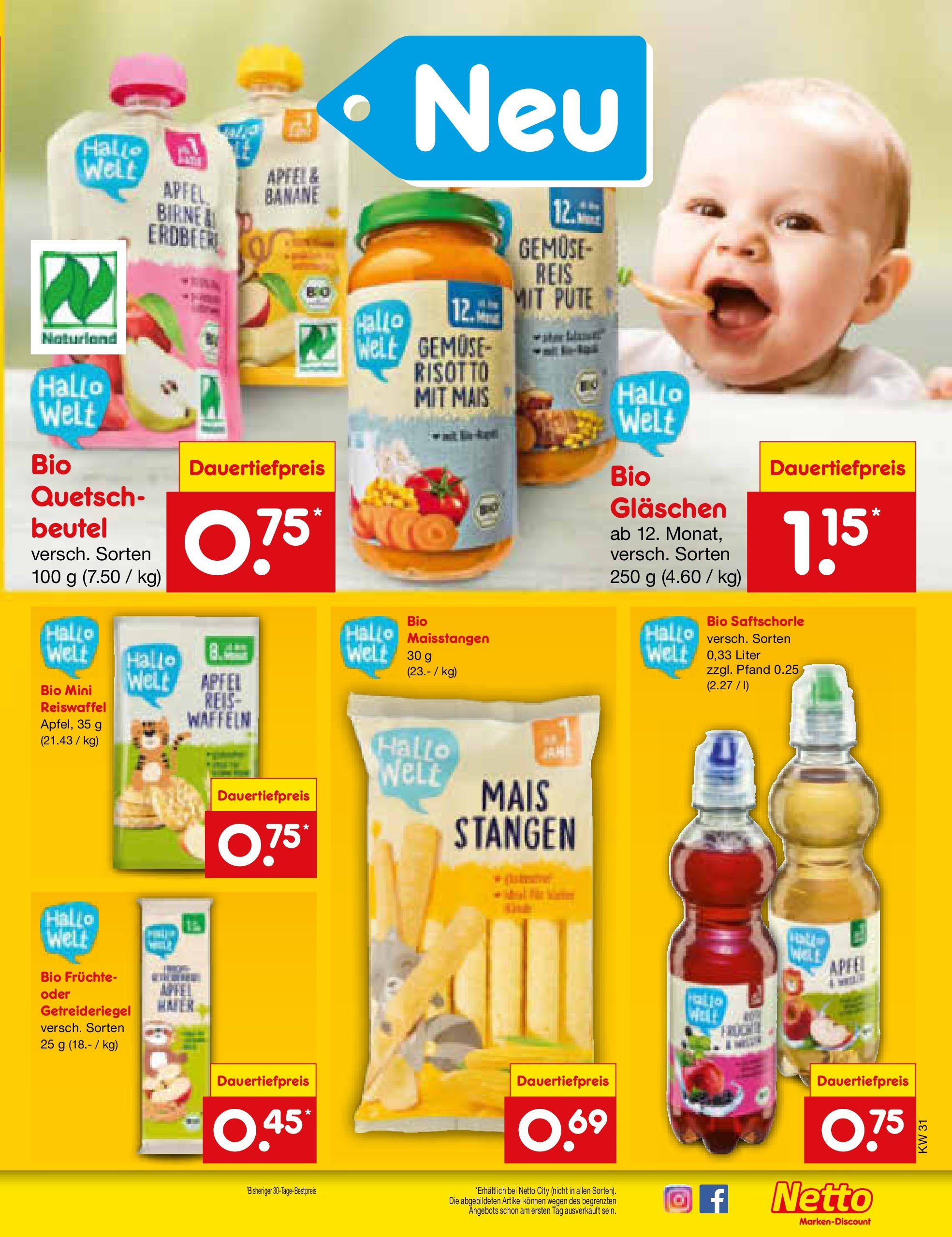 Netto Marken-Discount prospekt Gemmingen	 (ab 27.07.2025) » Angebote | Seite: 7 | Produkte: Äpfel, Waffeln, Birne, Reis