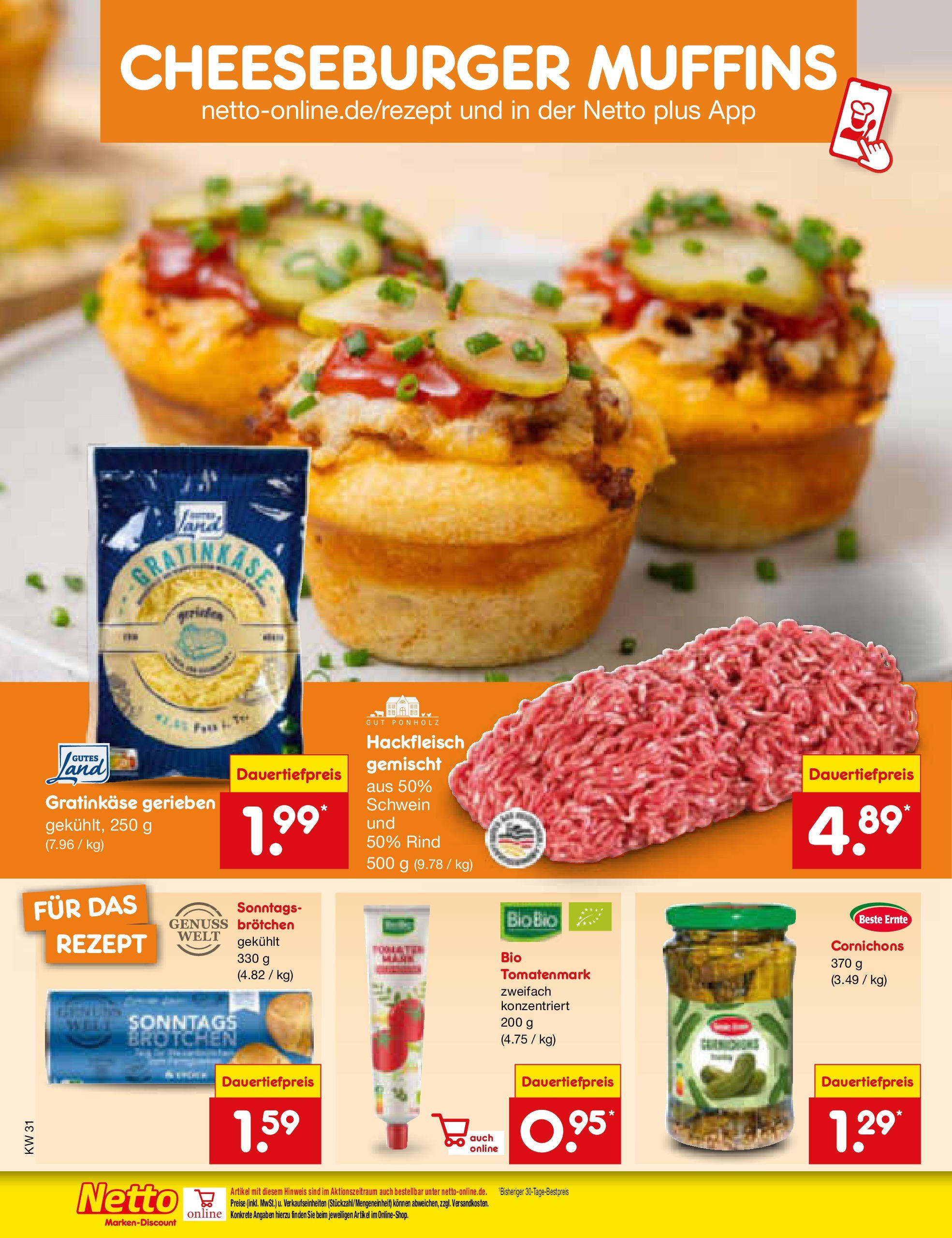 Netto Marken-Discount prospekt Gemmingen	 (ab 27.07.2025) » Angebote | Seite: 16 | Produkte: Hackfleisch