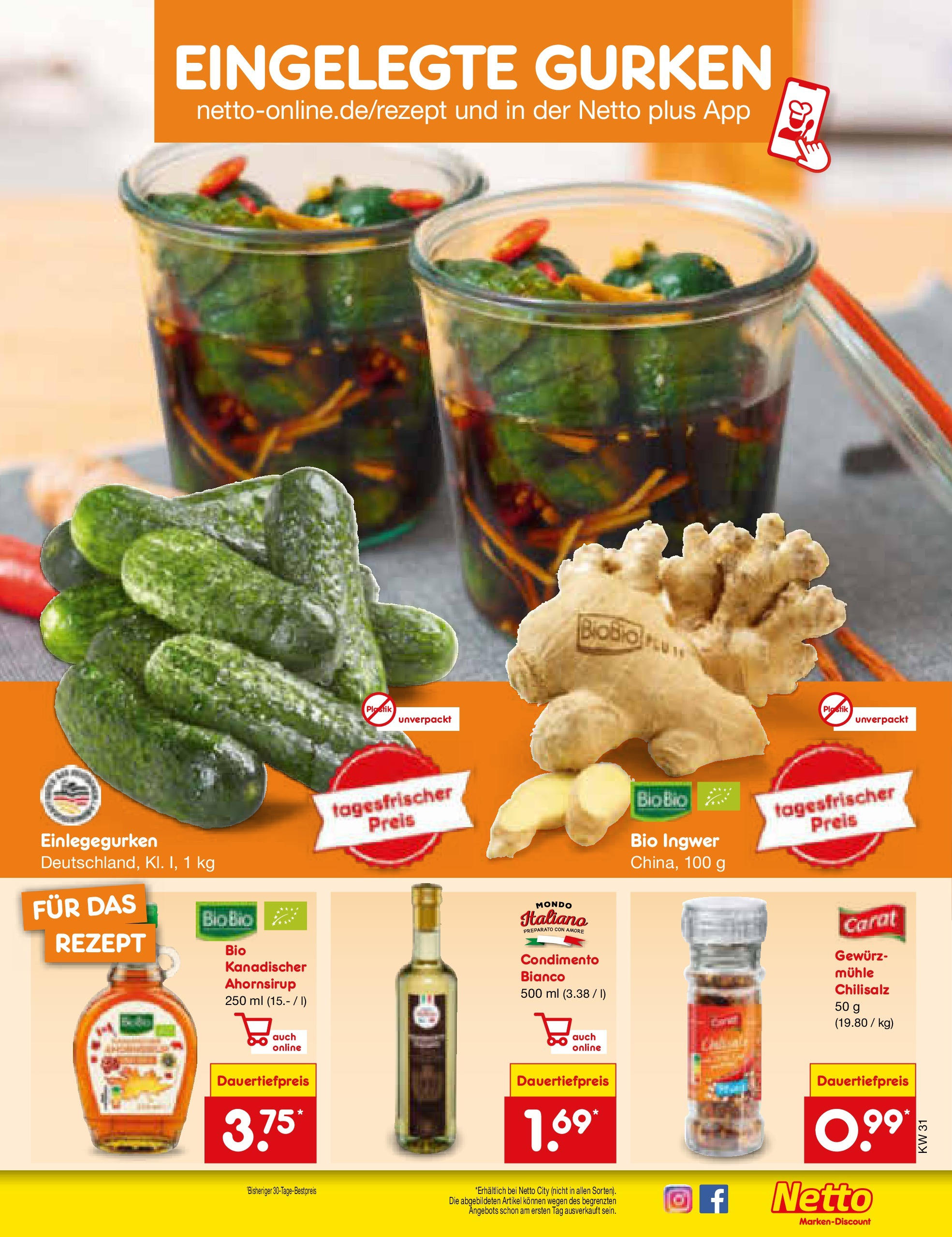 Netto Marken-Discount prospekt Gemmingen	 (ab 27.07.2025) » Angebote | Seite: 17 | Produkte: Mühle, Gurken