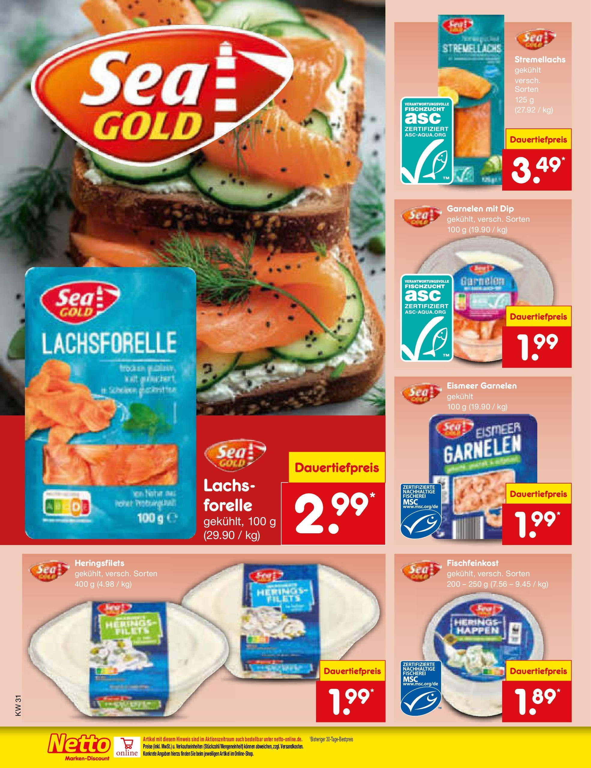 Netto Marken-Discount prospekt Gemmingen	 (ab 27.07.2025) » Angebote | Seite: 23 | Produkte: Garnelen, Lachs