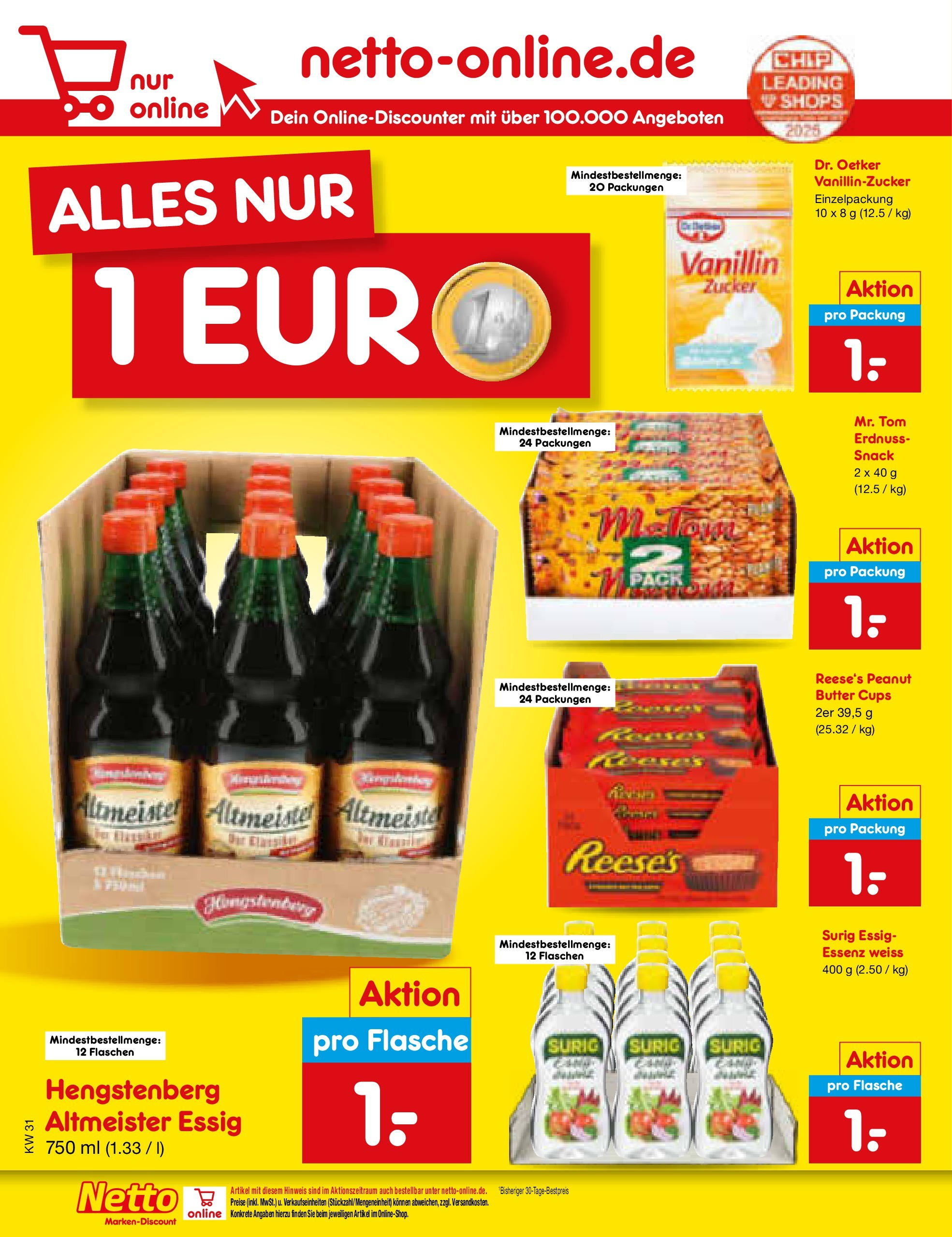 Netto Marken-Discount prospekt Gemmingen	 (ab 27.07.2025) » Angebote | Seite: 30 | Produkte: Butter, Essig, Zucker