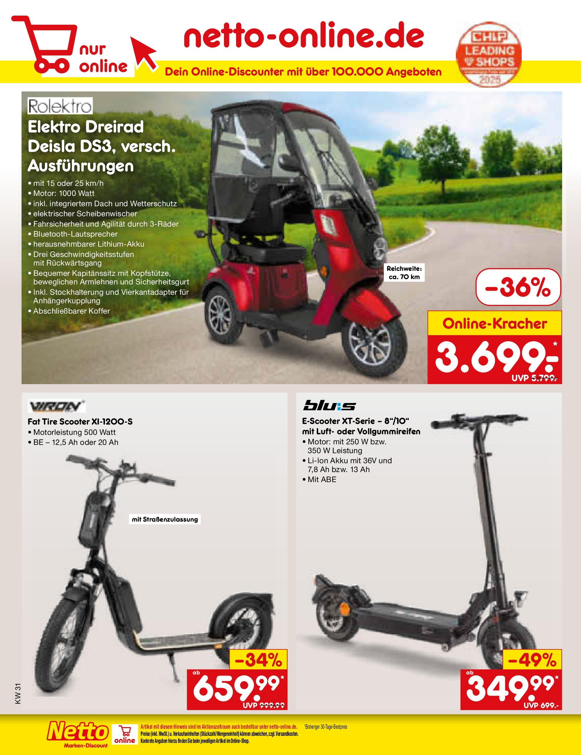 Netto Marken-Discount prospekt Gemmingen	 (ab 27.07.2025) » Angebote | Seite: 48 | Produkte: Scooter, Koffer