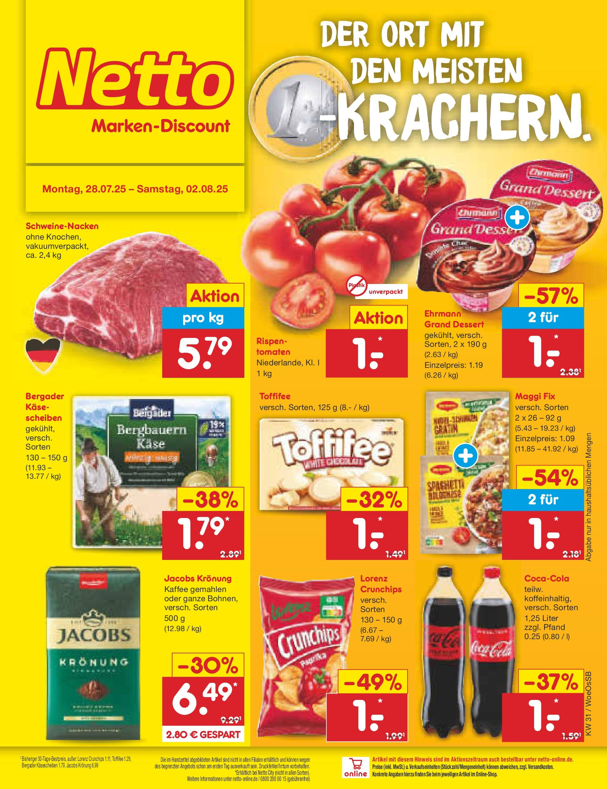 Netto Marken-Discount prospekt Gemmingen	 (ab 27.07.2025) » Angebote | Seite: 1 | Produkte: Maggi, Cola, Toffifee, Lorenz crunchips