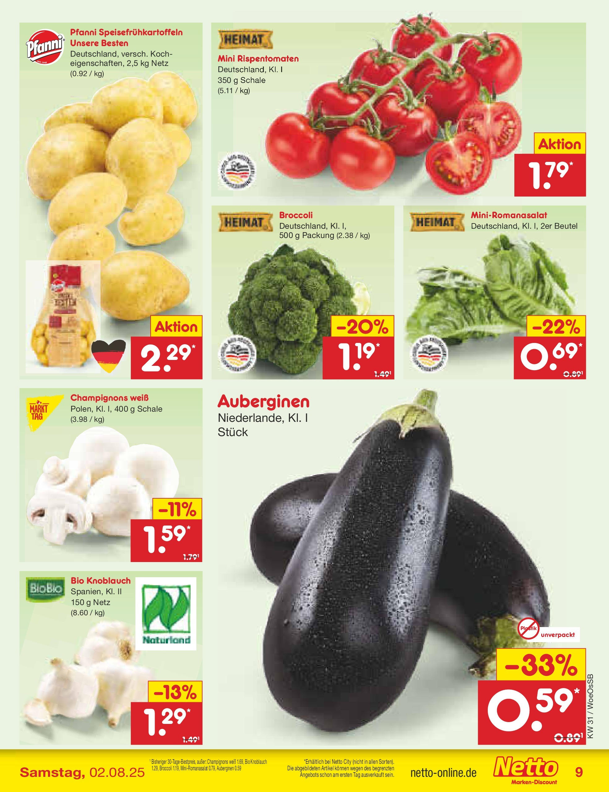 Netto Marken-Discount prospekt Gemmingen	 (ab 27.07.2025) » Angebote | Seite: 13 | Produkte: Champignons, Knoblauch