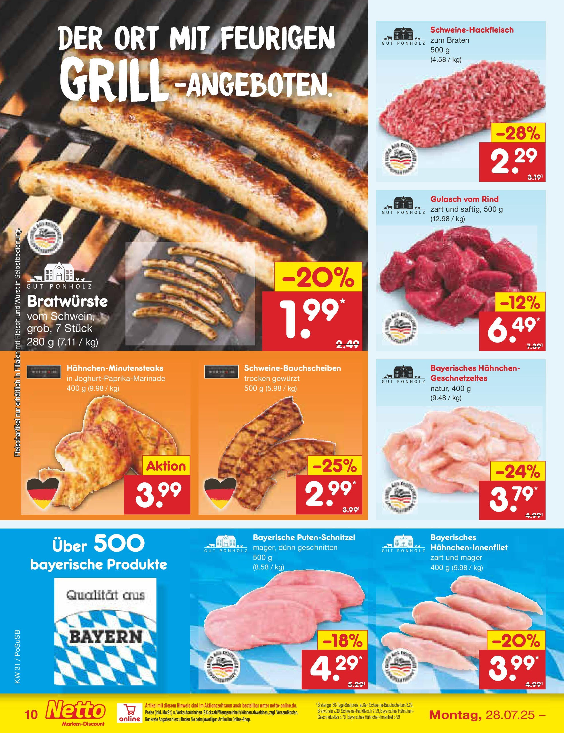 Netto Marken-Discount prospekt Regensburg (ab 28.07.2025) » Angebote | Seite: 14 | Produkte: Grill, Putenschnitzel, Wurst, Fleisch Netto Marken-Discount prospekt Regensburg (ab 28.07.2025) » Angebote | Seite: 14 | Produkte: Grill, Putenschnitzel, Wurst, Fleisch