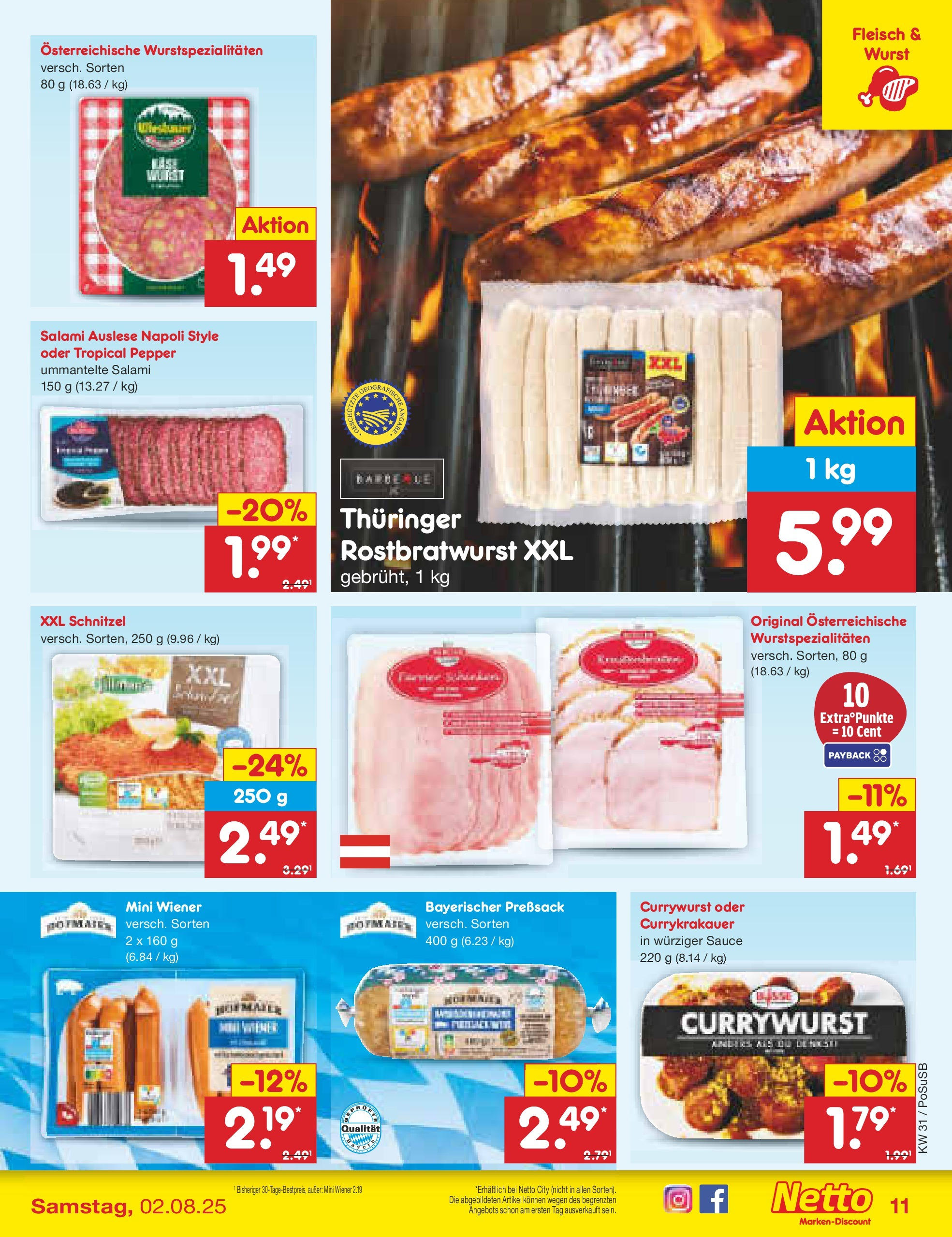 Netto Marken-Discount prospekt Regensburg (ab 28.07.2025) » Angebote | Seite: 15 | Produkte: Schnitzel, Wurst, Salami, Fleisch Netto Marken-Discount prospekt Regensburg (ab 28.07.2025) » Angebote | Seite: 15 | Produkte: Schnitzel, Wurst, Salami, Fleisch