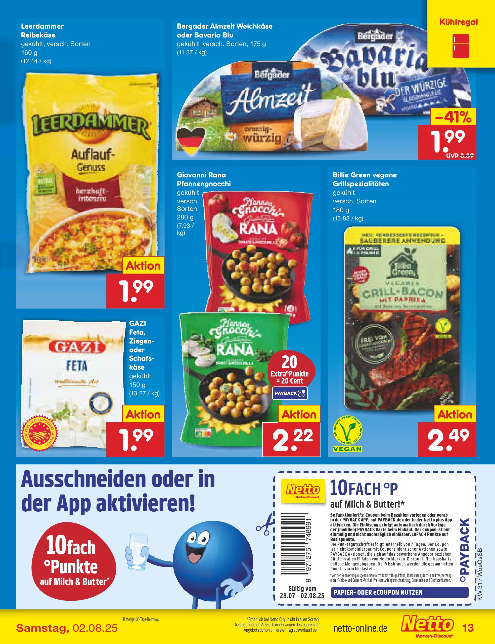 Netto Marken-Discount prospekt Gemmingen	 (ab 27.07.2025) » Angebote | Seite: 19 | Produkte: Feta, Butter, Käse, Leerdammer