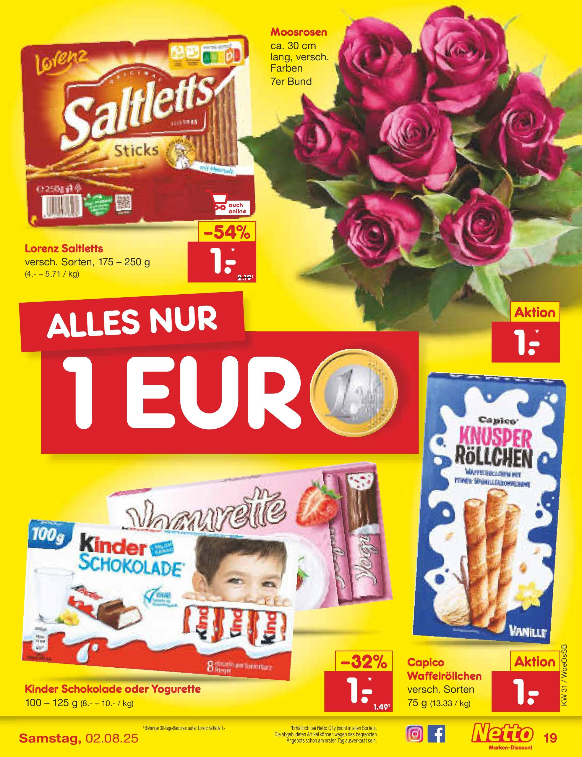 Netto Marken-Discount prospekt Gemmingen	 (ab 27.07.2025) » Angebote | Seite: 29 | Produkte: Kinder schokolade, Yogurette, Schokolade