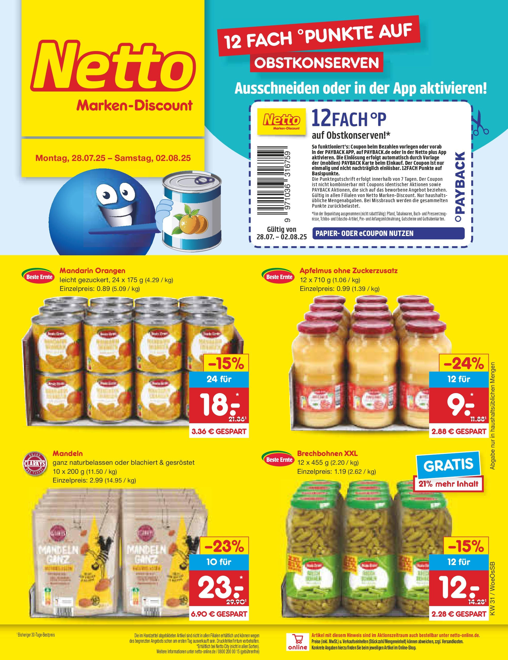 Netto Marken-Discount prospekt Gemmingen	 (ab 27.07.2025) » Angebote | Seite: 36 | Produkte: Orangen, Mandeln