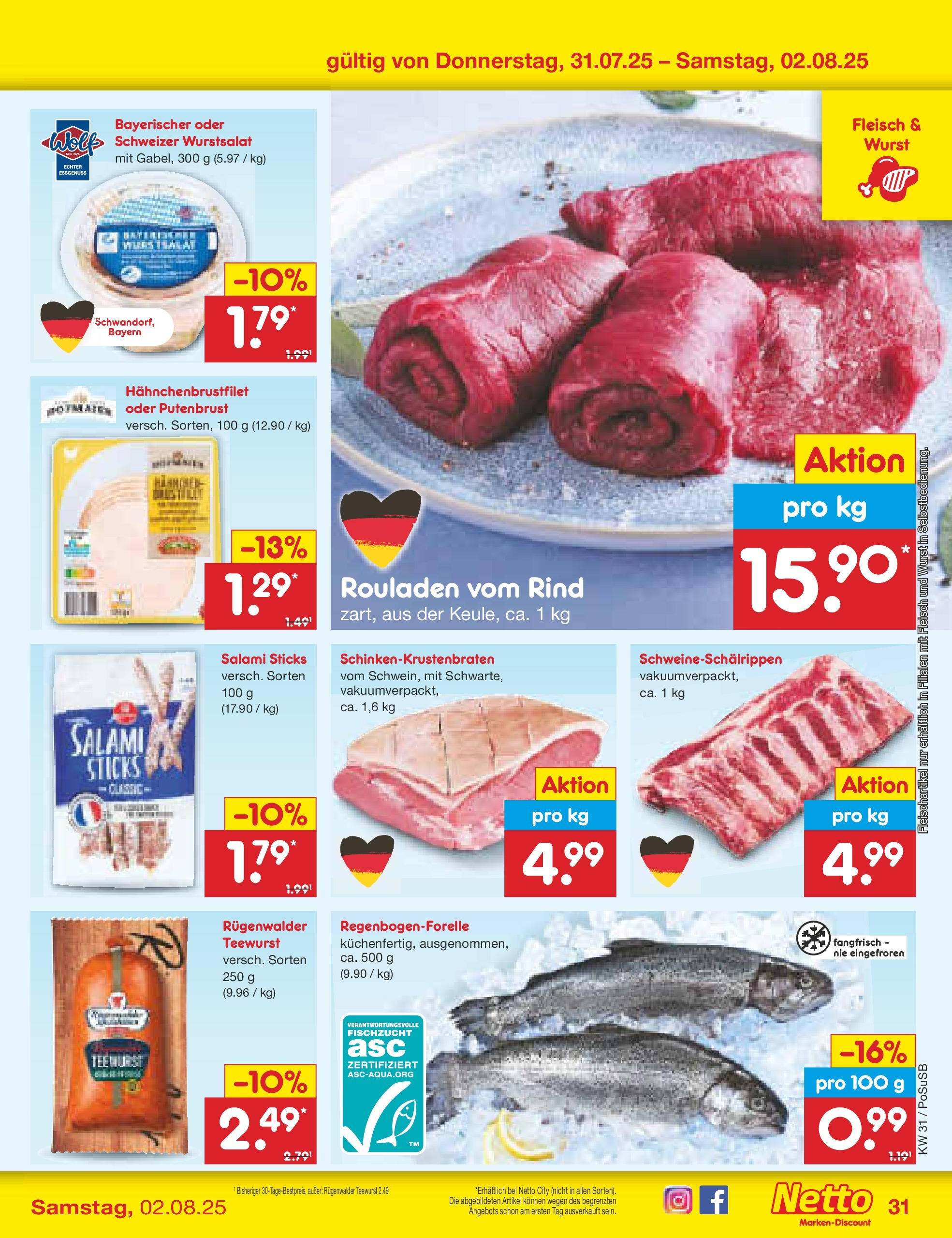 Netto Marken-Discount prospekt Regensburg (ab 28.07.2025) » Angebote | Seite: 53 | Produkte: Wurst, Salami, Tee, Fleisch Netto Marken-Discount prospekt Regensburg (ab 28.07.2025) » Angebote | Seite: 53 | Produkte: Wurst, Salami, Tee, Fleisch