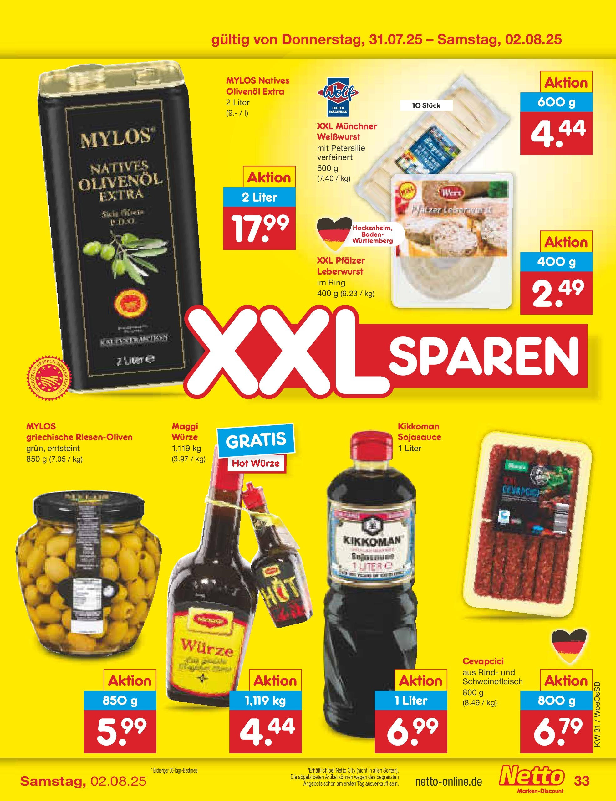Netto Marken-Discount prospekt Gemmingen	 (ab 27.07.2025) » Angebote | Seite: 55 | Produkte: Maggi, Cevapcici, Weißwurst, Petersilie