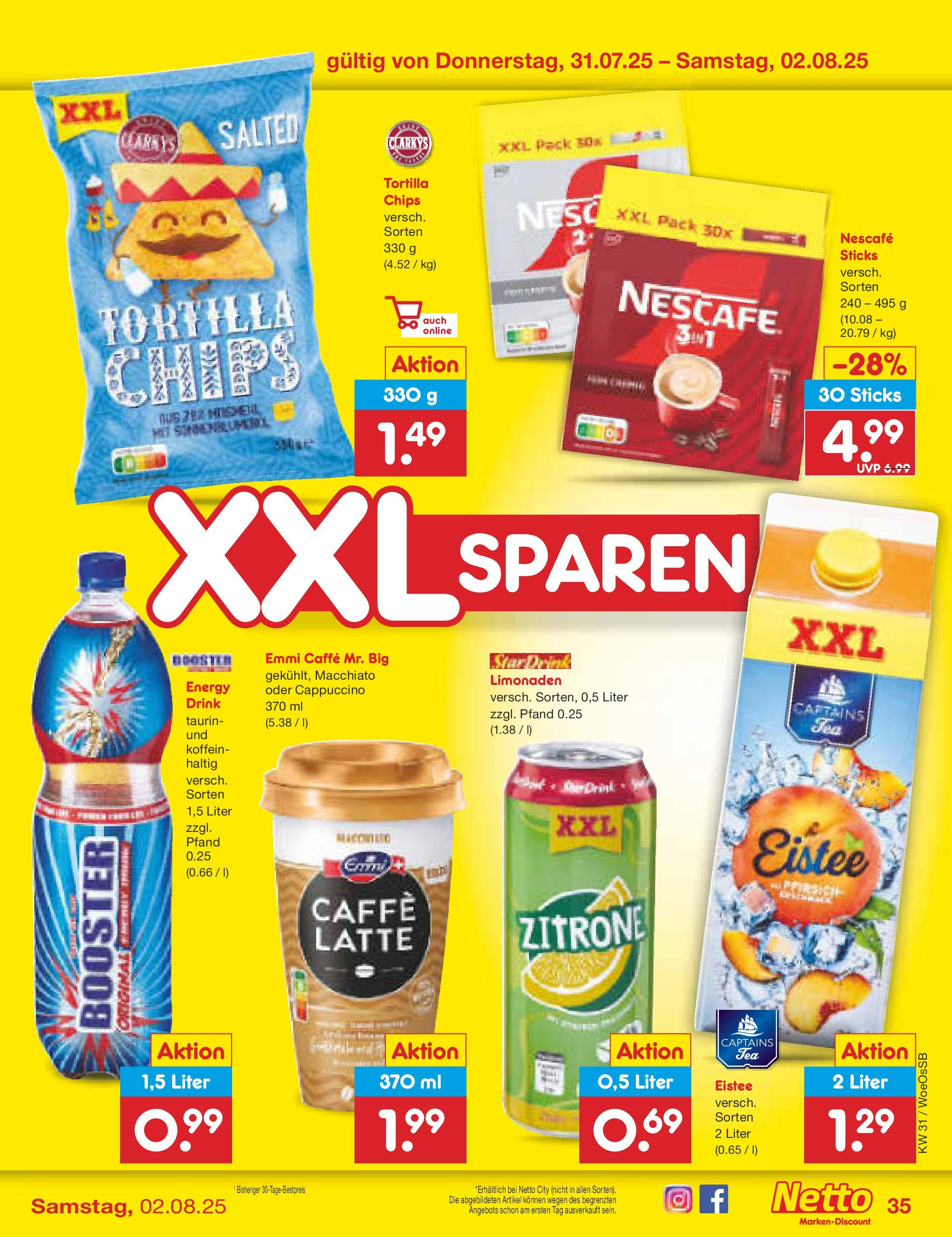 Netto Marken-Discount prospekt Gemmingen	 (ab 27.07.2025) » Angebote | Seite: 57 | Produkte: Nescafe, Energy, Zitrone, Chips