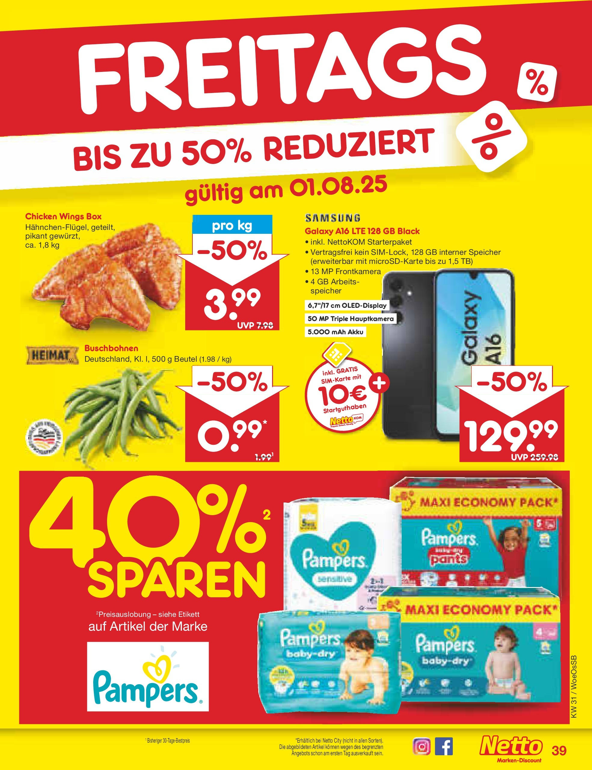 Netto Marken-Discount prospekt Gemmingen	 (ab 27.07.2025) » Angebote | Seite: 63 | Produkte: Box, Pampers, Samsung