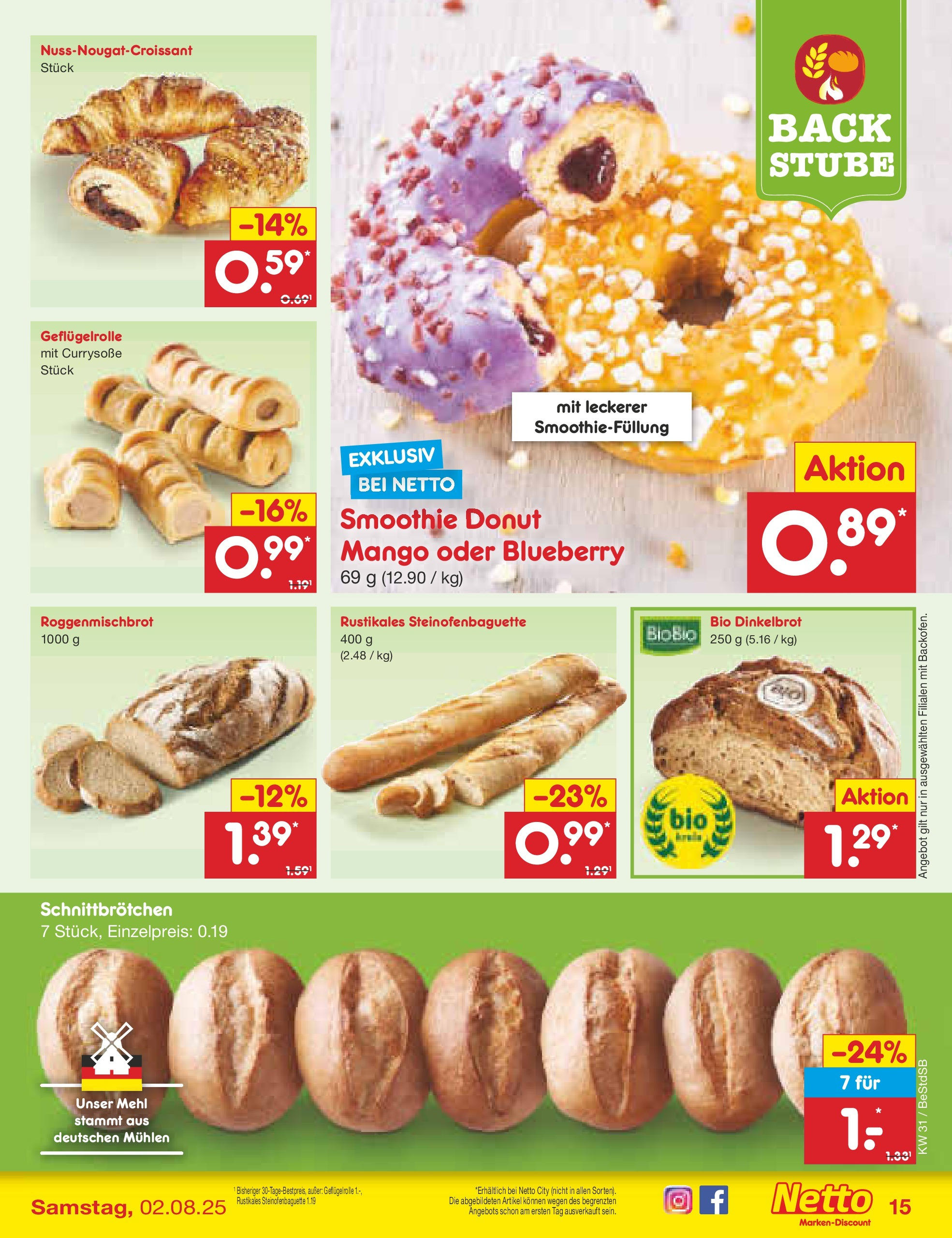 Netto Marken-Discount prospekt Berlin-Spandau (ab 28.07.2025) » Angebote | Seite: 25 | Produkte: Mehl, Mango Netto Marken-Discount prospekt Berlin-Spandau (ab 28.07.2025) » Angebote | Seite: 25 | Produkte: Mehl, Mango