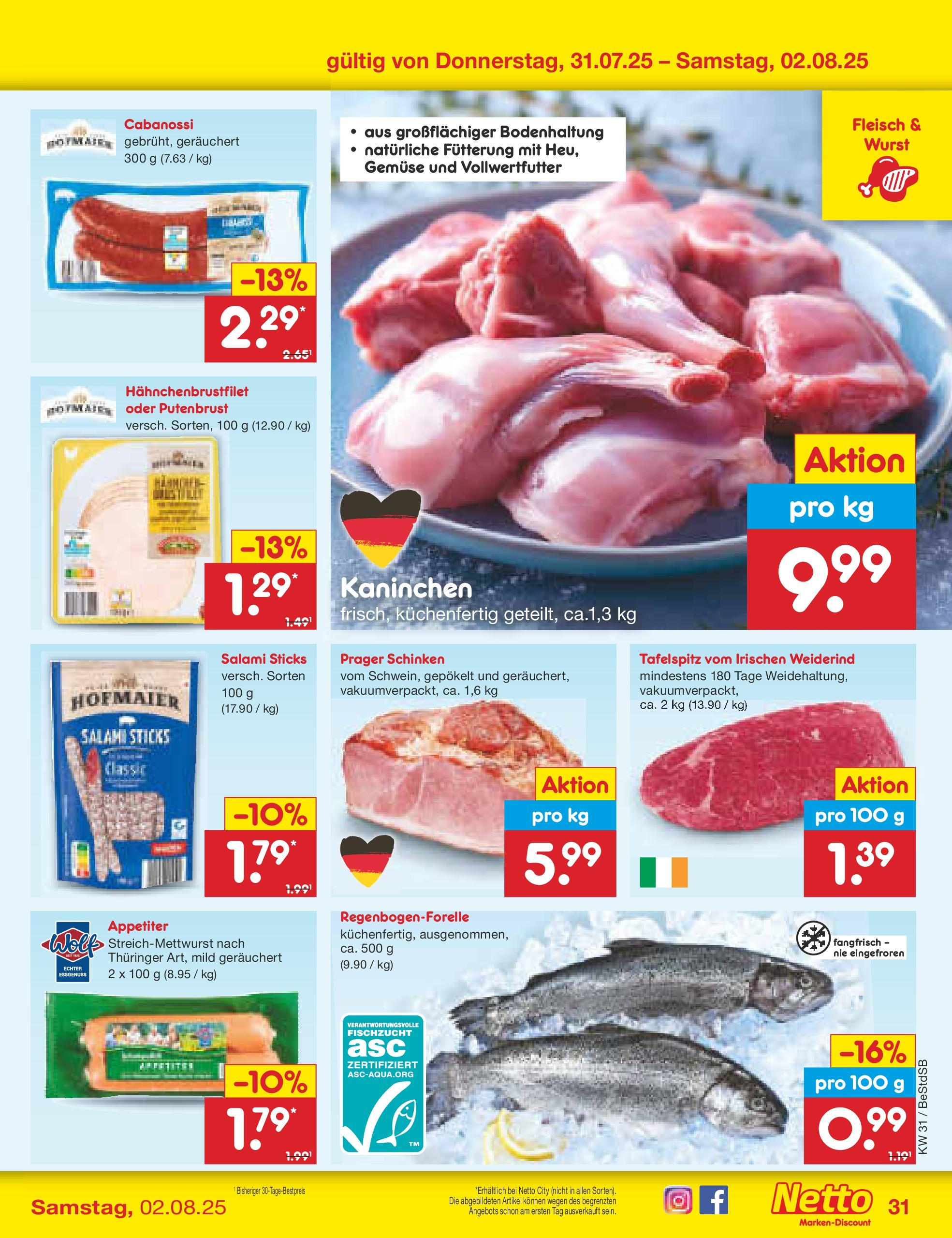 Netto Marken-Discount prospekt Berlin-Spandau (ab 28.07.2025) » Angebote | Seite: 53 | Produkte: Tafelspitz, Wurst, Schinken, Fleisch Netto Marken-Discount prospekt Berlin-Spandau (ab 28.07.2025) » Angebote | Seite: 53 | Produkte: Tafelspitz, Wurst, Schinken, Fleisch