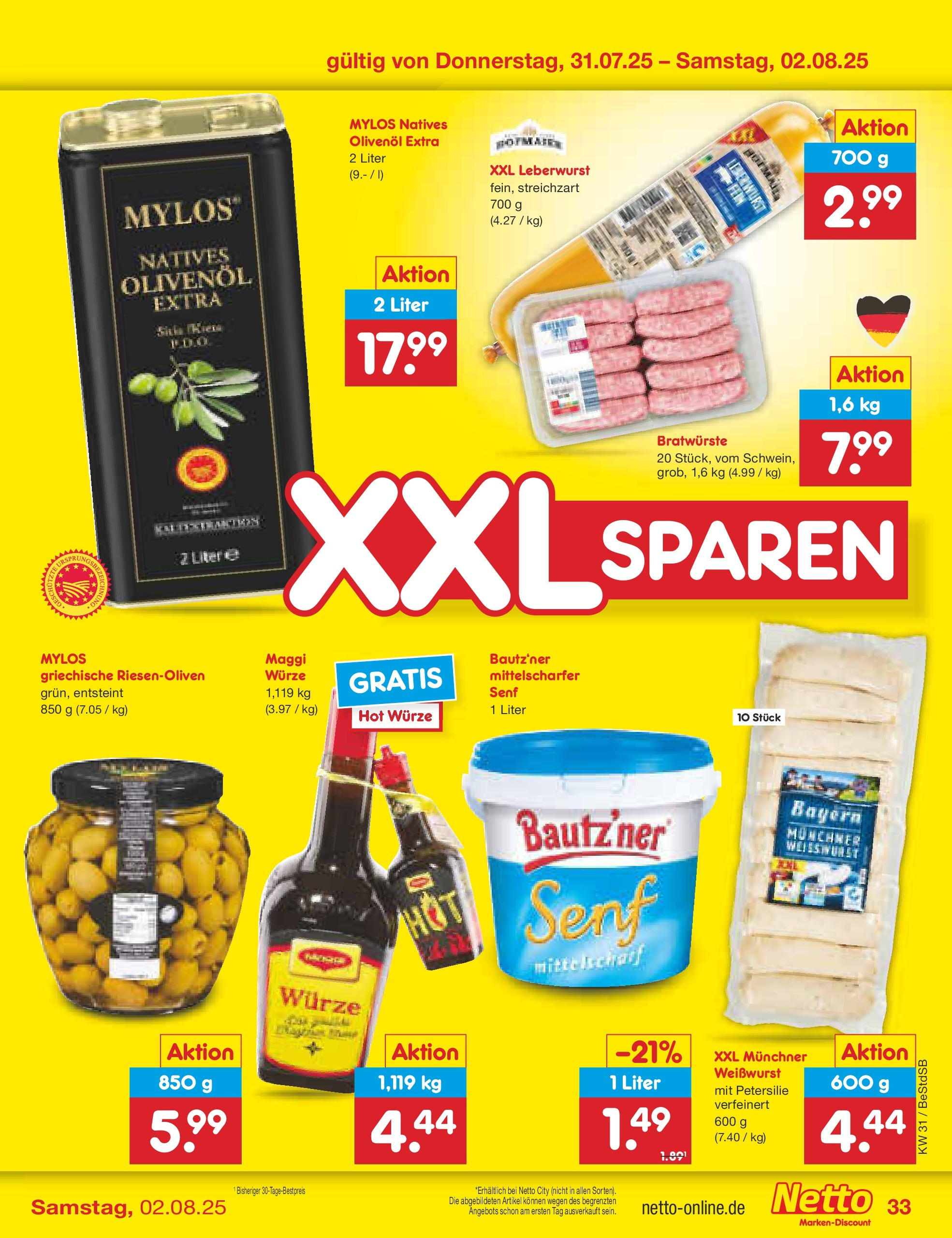 Netto Marken-Discount prospekt Berlin-Spandau (ab 28.07.2025) » Angebote | Seite: 55 | Produkte: Maggi, Olivenol, Weißwurst, Petersilie Netto Marken-Discount prospekt Berlin-Spandau (ab 28.07.2025) » Angebote | Seite: 55 | Produkte: Maggi, Olivenol, Weißwurst, Petersilie