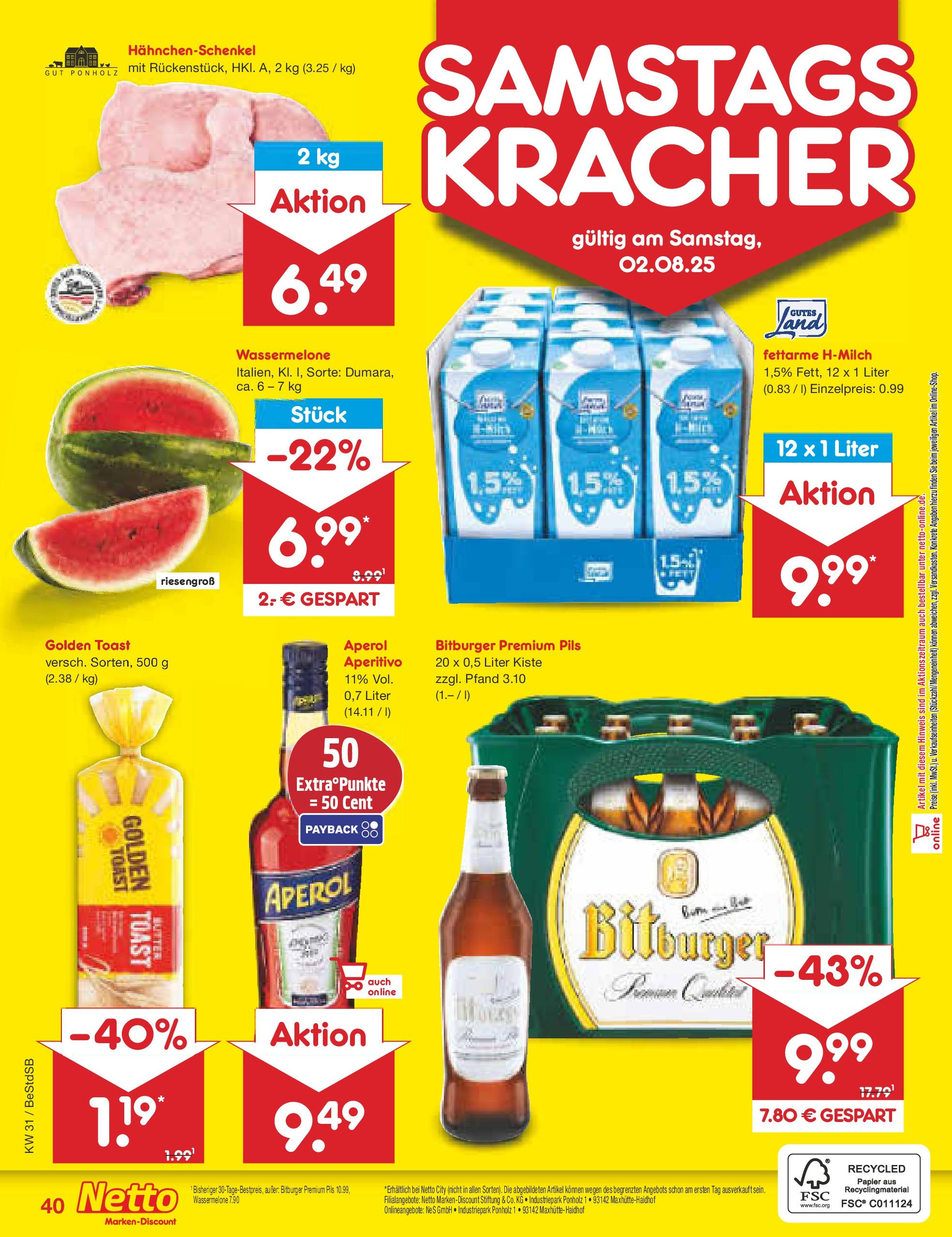 Netto Marken-Discount prospekt Berlin-Spandau (ab 28.07.2025) » Angebote | Seite: 64 | Produkte: Bitburger, Butter, Toast, Pils Netto Marken-Discount prospekt Berlin-Spandau (ab 28.07.2025) » Angebote | Seite: 64 | Produkte: Bitburger, Butter, Toast, Pils