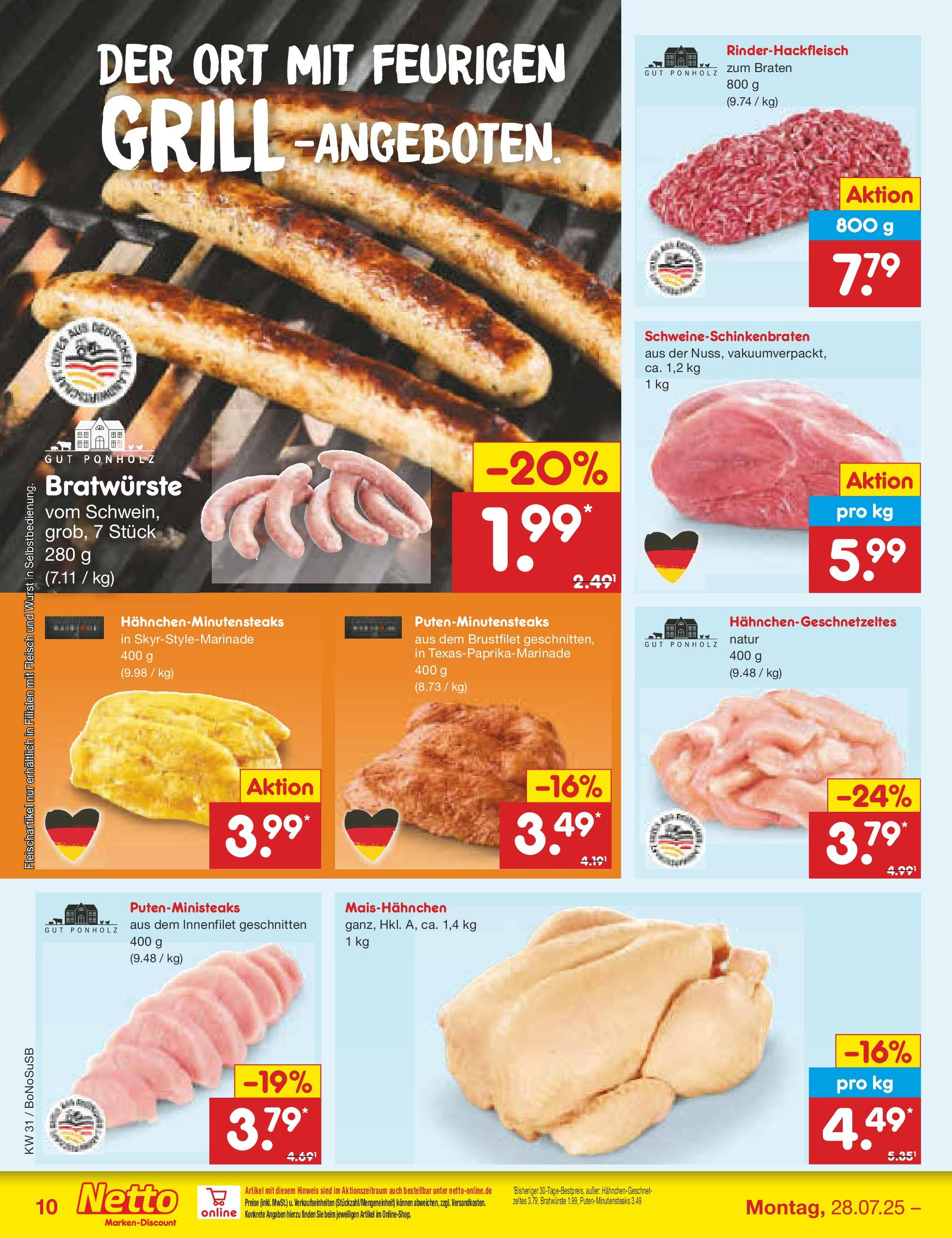 Netto Marken-Discount prospekt Herne (ab 28.07.2025) » Angebote | Seite: 11 | Produkte: Wurst, Fleisch Netto Marken-Discount prospekt Herne (ab 28.07.2025) » Angebote | Seite: 11 | Produkte: Wurst, Fleisch